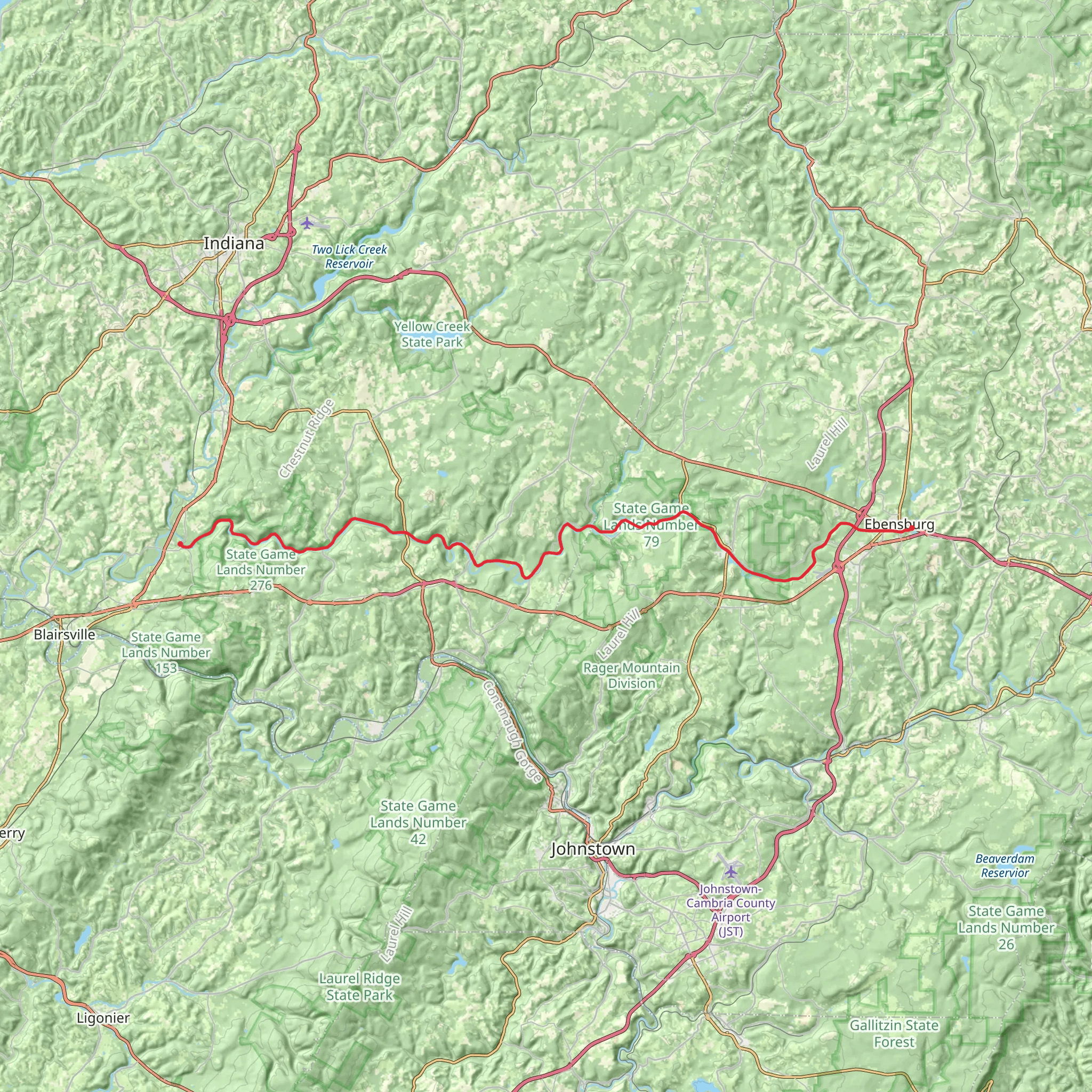 Blacklick Creek from Saylor Park to Edensburg mobile static map