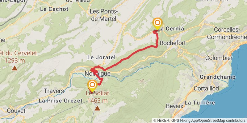 Jura Crest Trail stage 12 Map