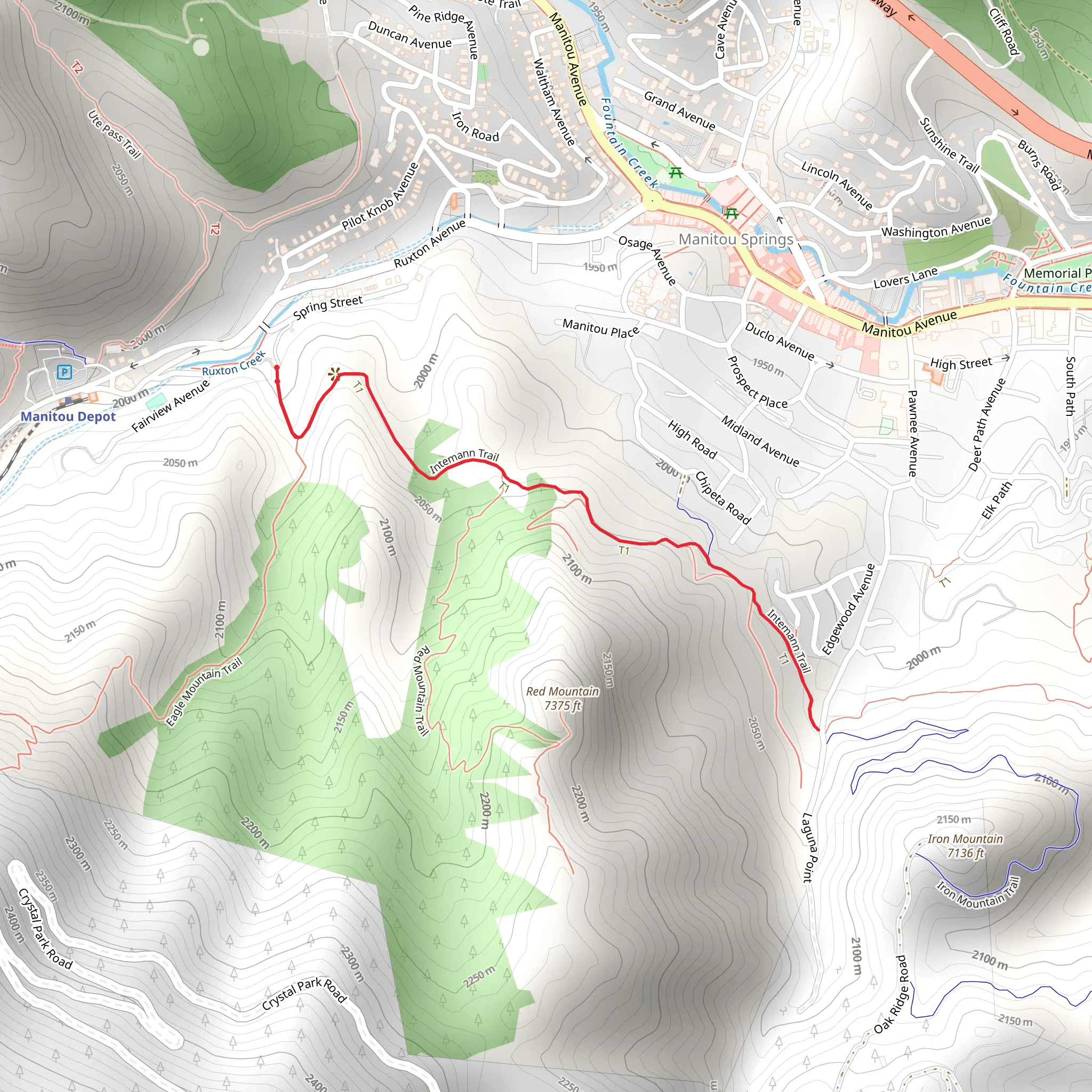 Intemann Trail mobile static map