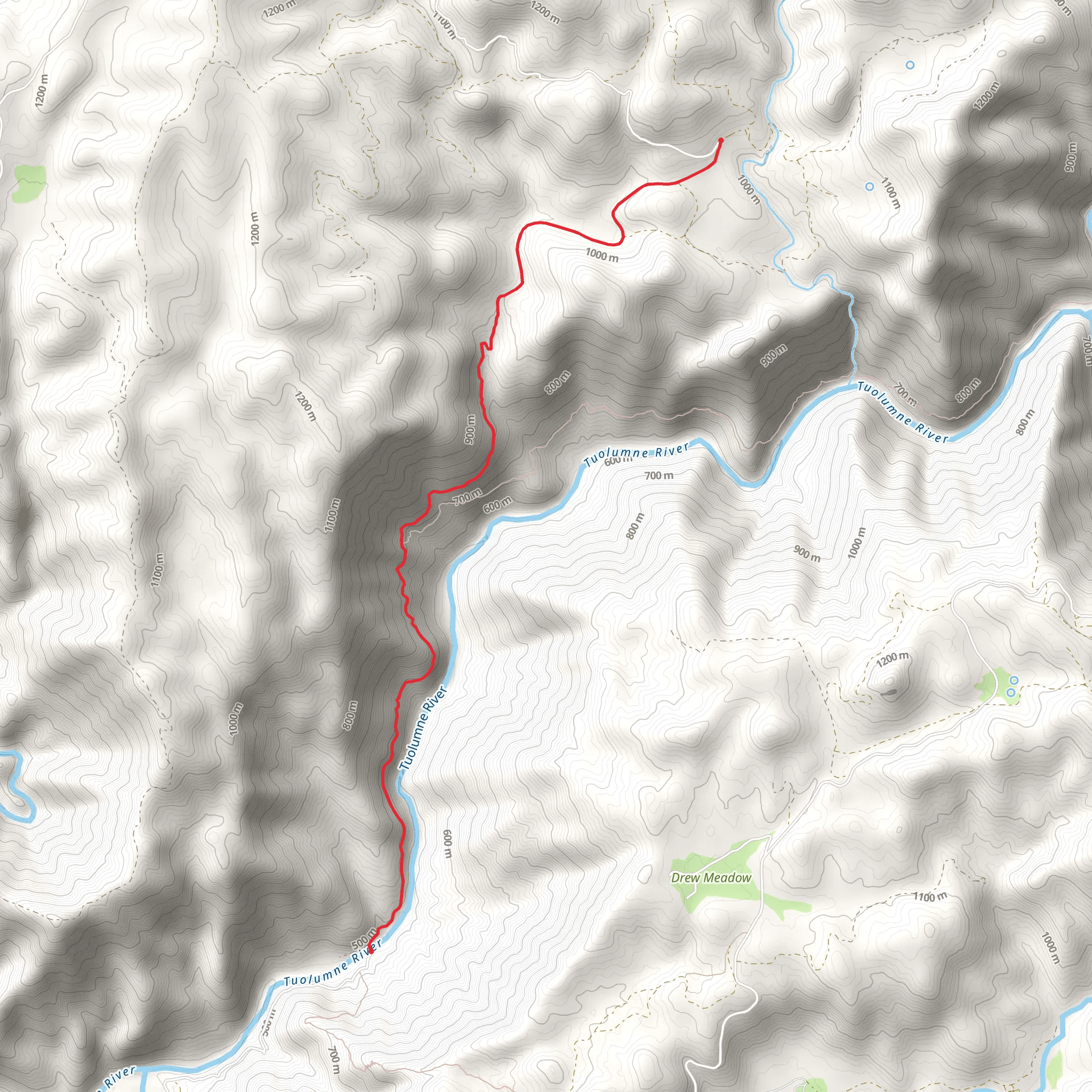 Walk along Tuolumne River mobile static map