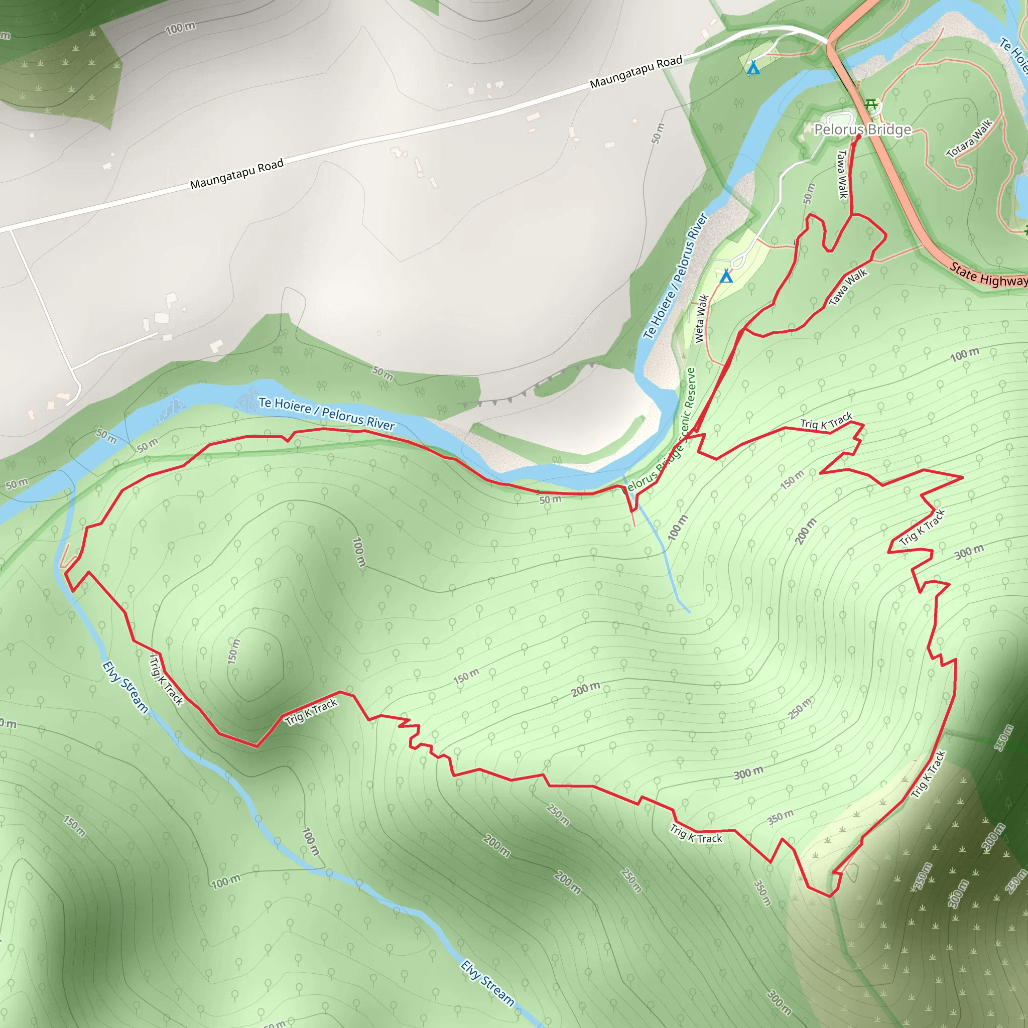 Pelorus Bridge Trail mobile static map