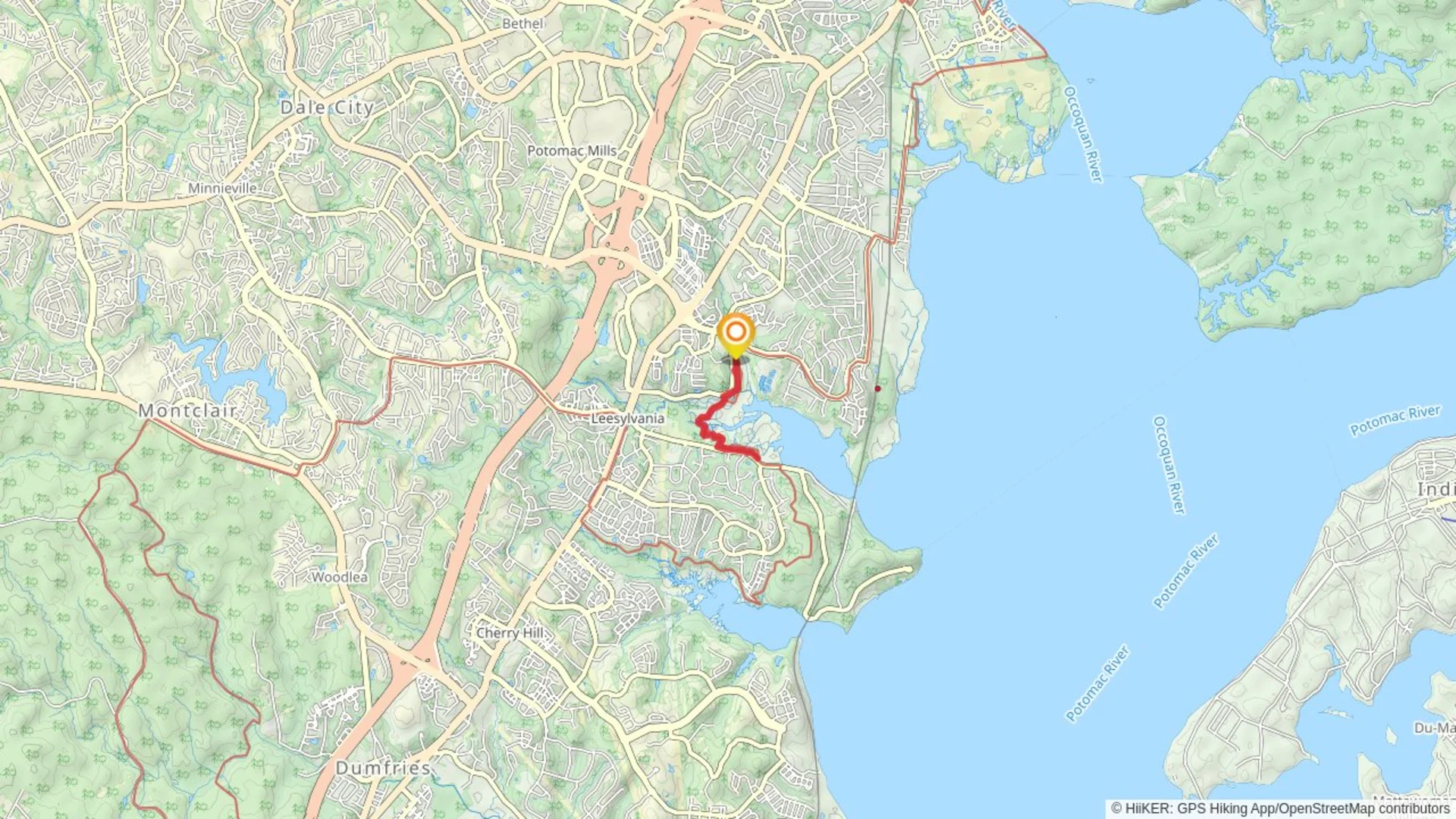 An image depicting the trail Blackburn Road Sidepath to Neabsco Road Trail and its surrounding area.