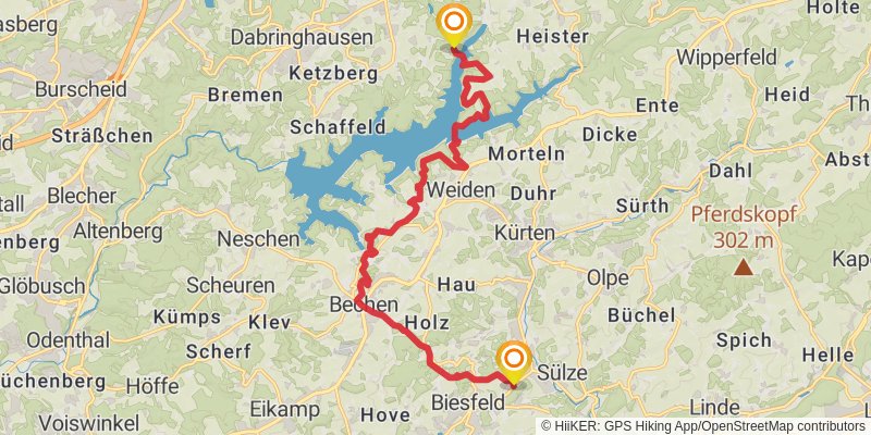 Bergischer Panoramasteig stage 3 Map