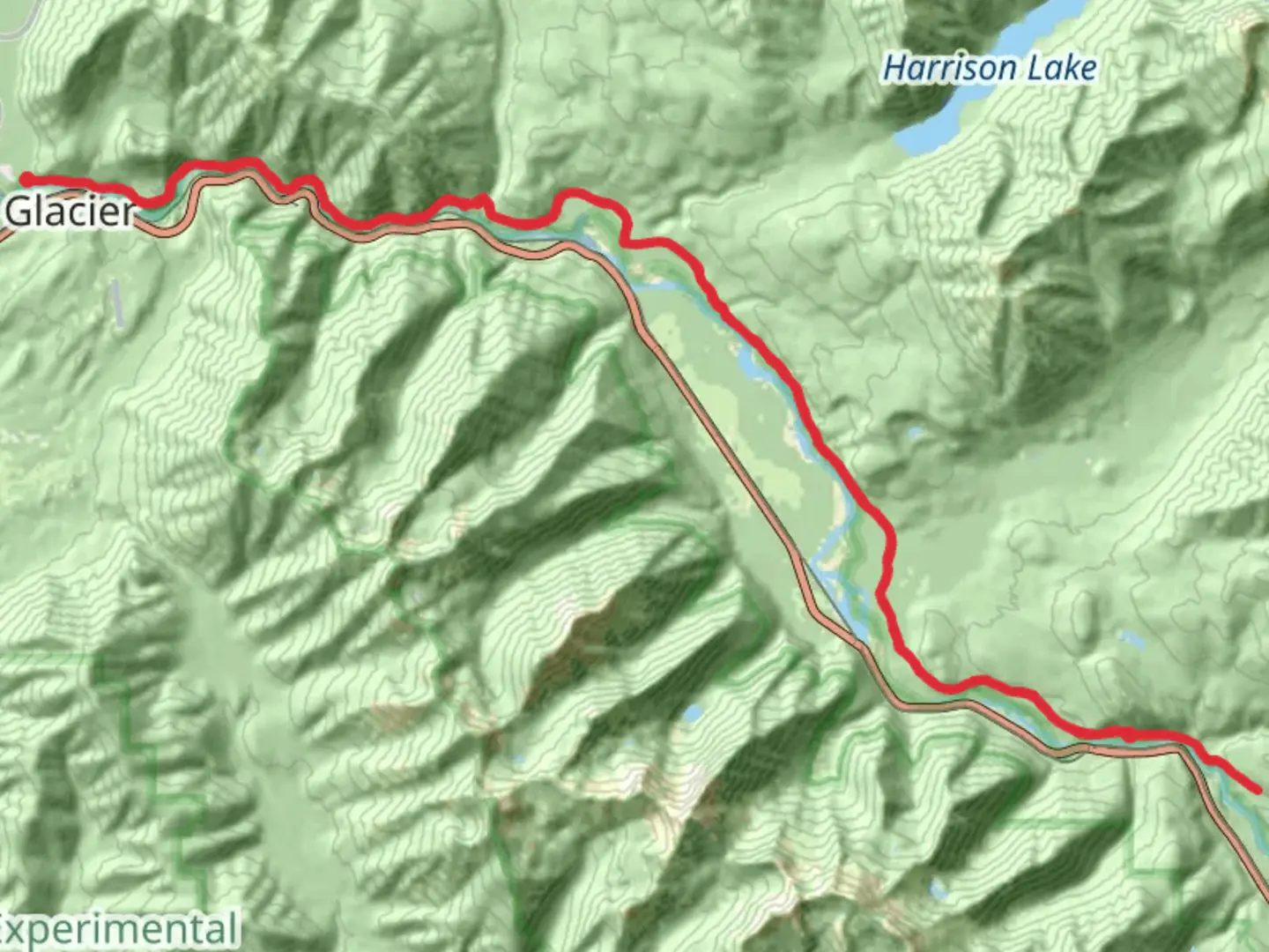 An image depicting the trail South Boundary Trail and its surrounding area.