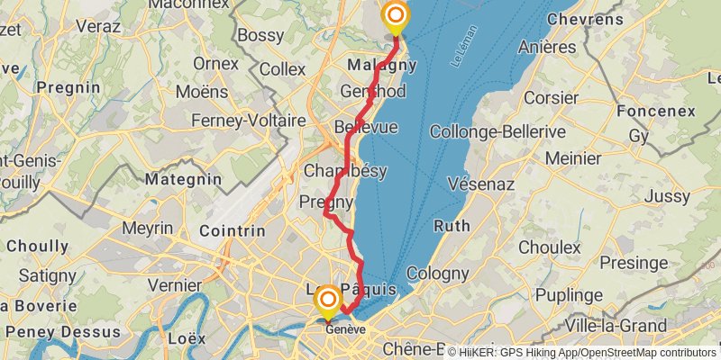 Camino Lucerne-Geneva stage 15 Map