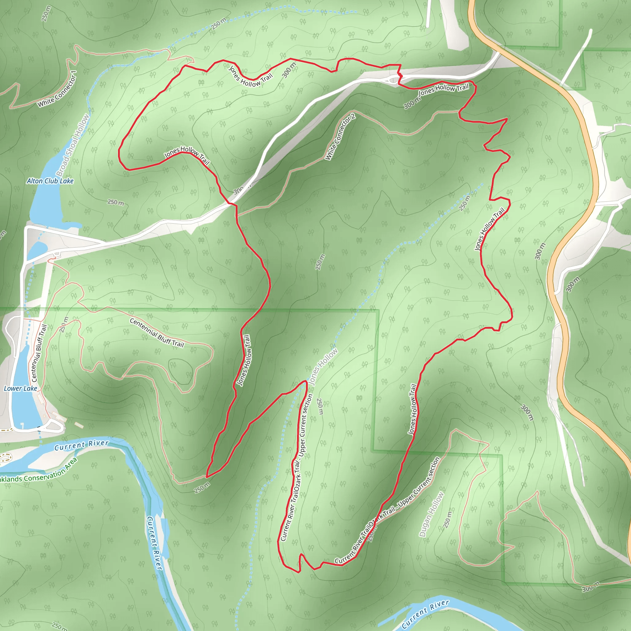Jones Hollow Loop Trail mobile static map