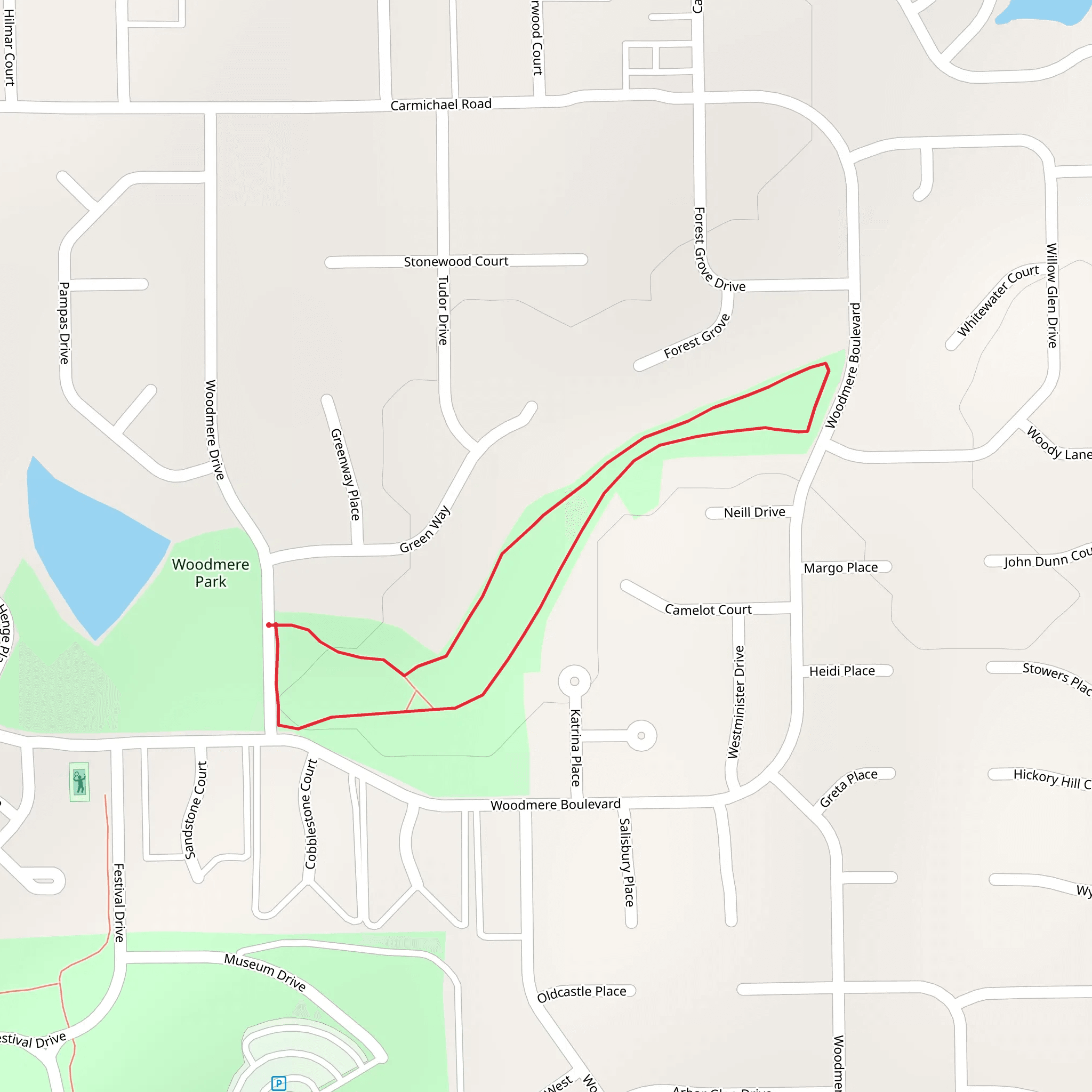 Woodmere Park Loop mobile static map