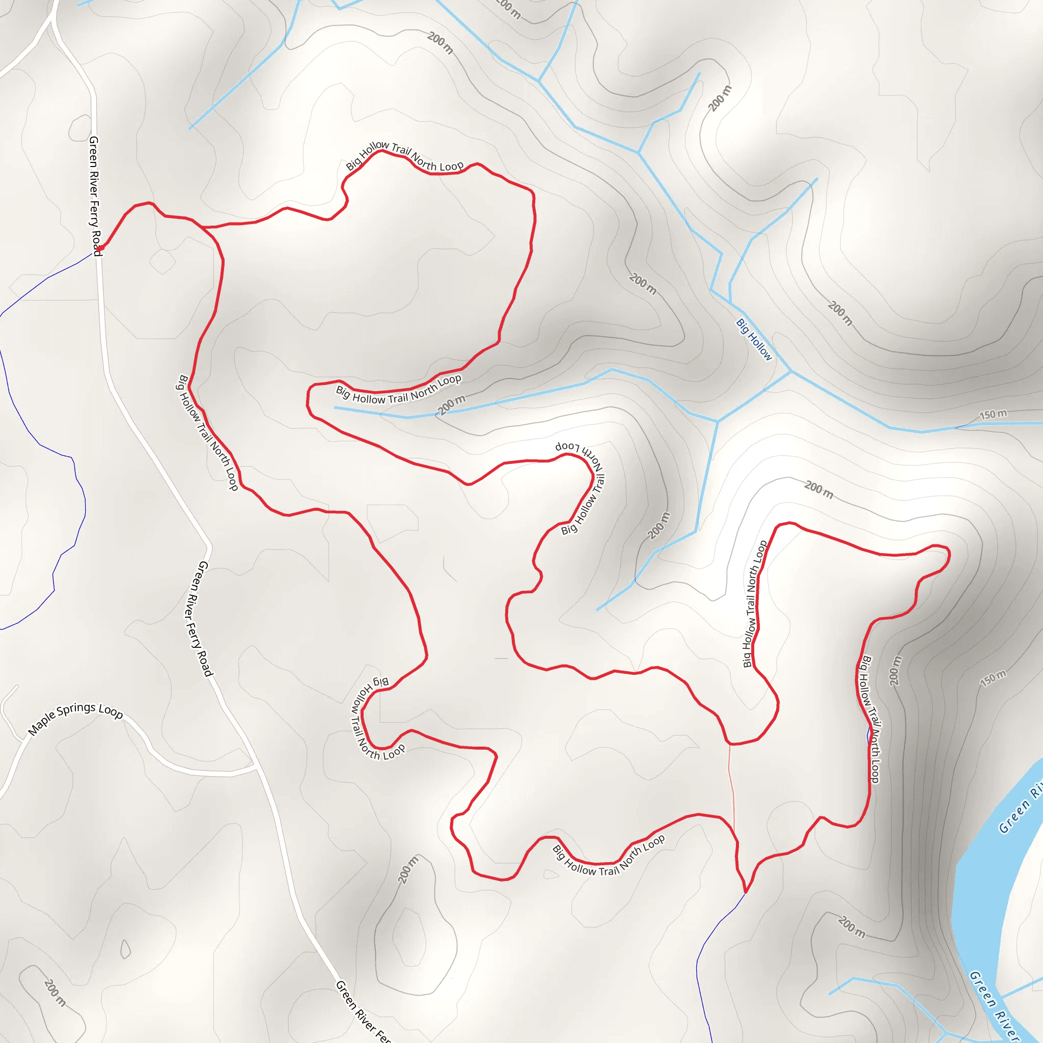 Big Hollow North Loop Trail mobile static map