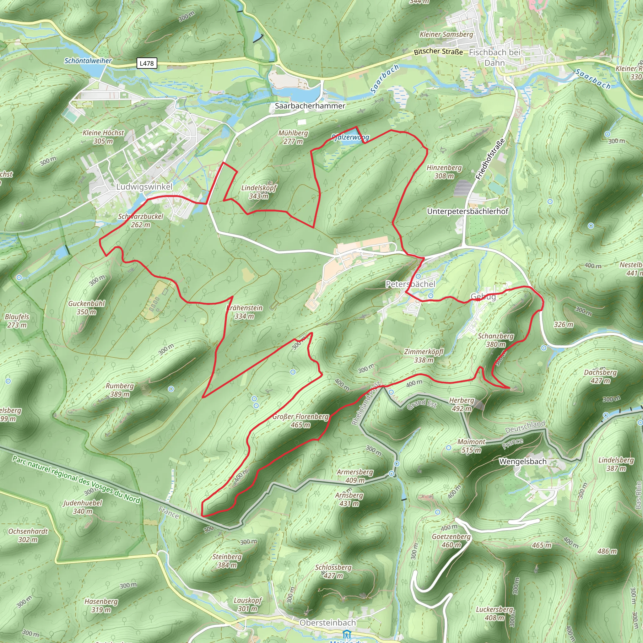 Ruine Blumenstein, Sagmuhlweiher and Plafzerwoog Circular Hike mobile static map