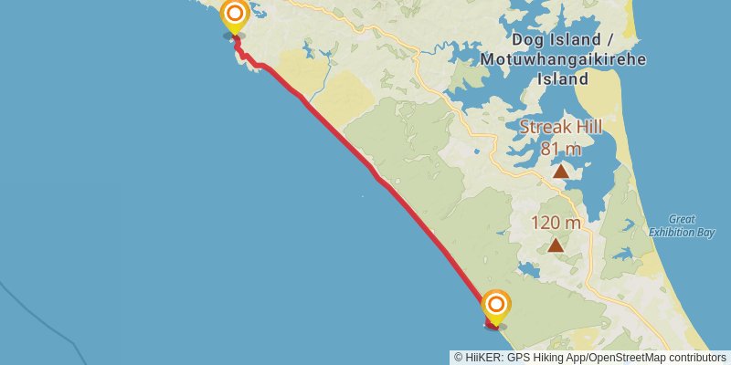 Cape Reinga Coastal Walkway stage 32 Map