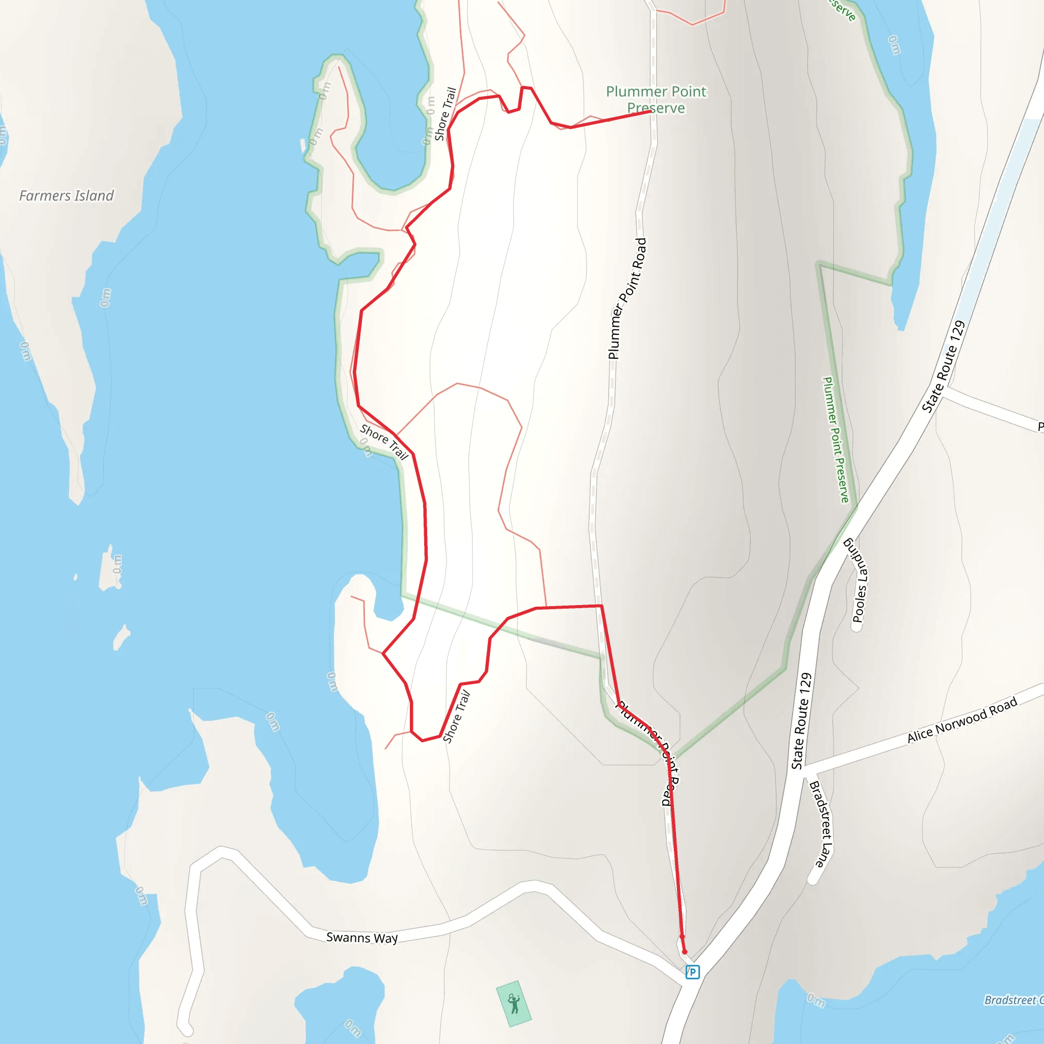 Plummer Point Trail mobile static map