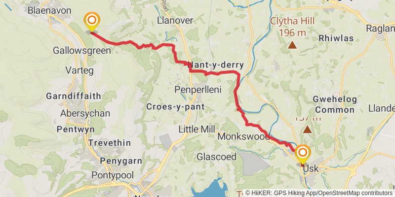 Bristol to Brecon Walk stage 4 Map