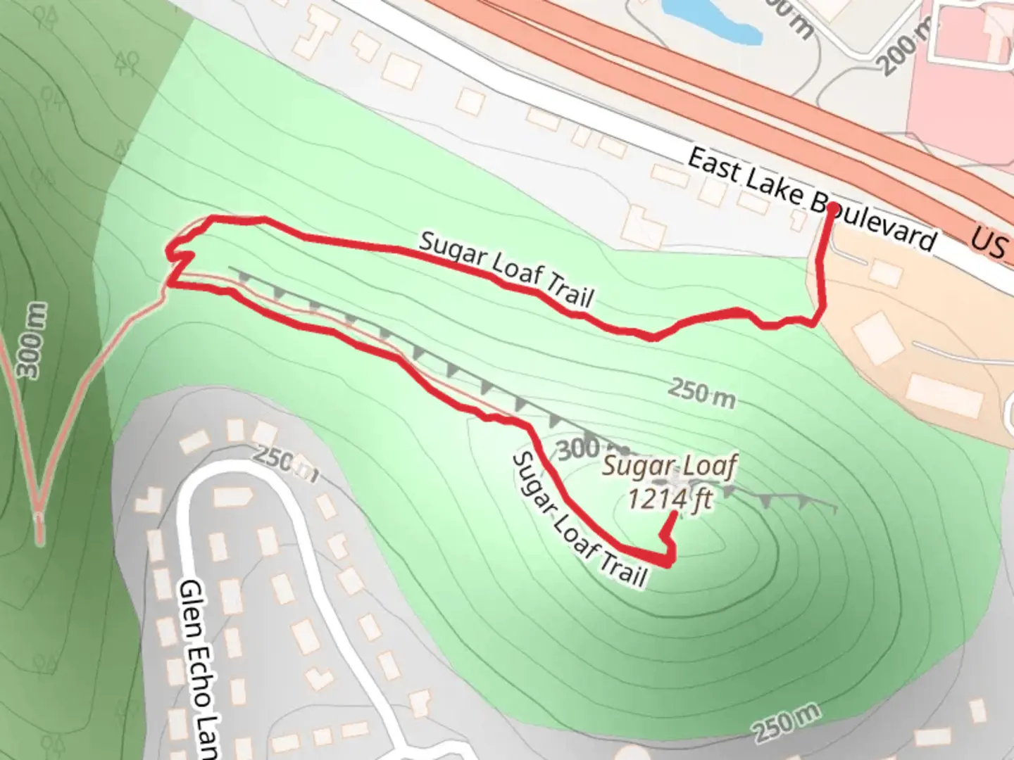 An image depicting the trail Sugar Loaf and its surrounding area.