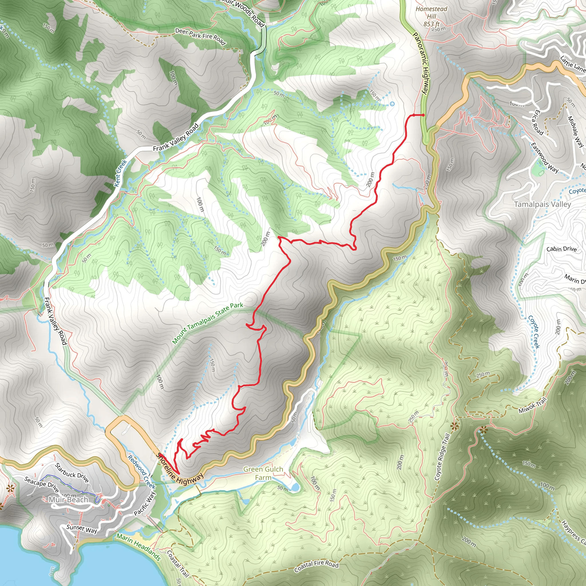 Dias Ridge Trail mobile static map