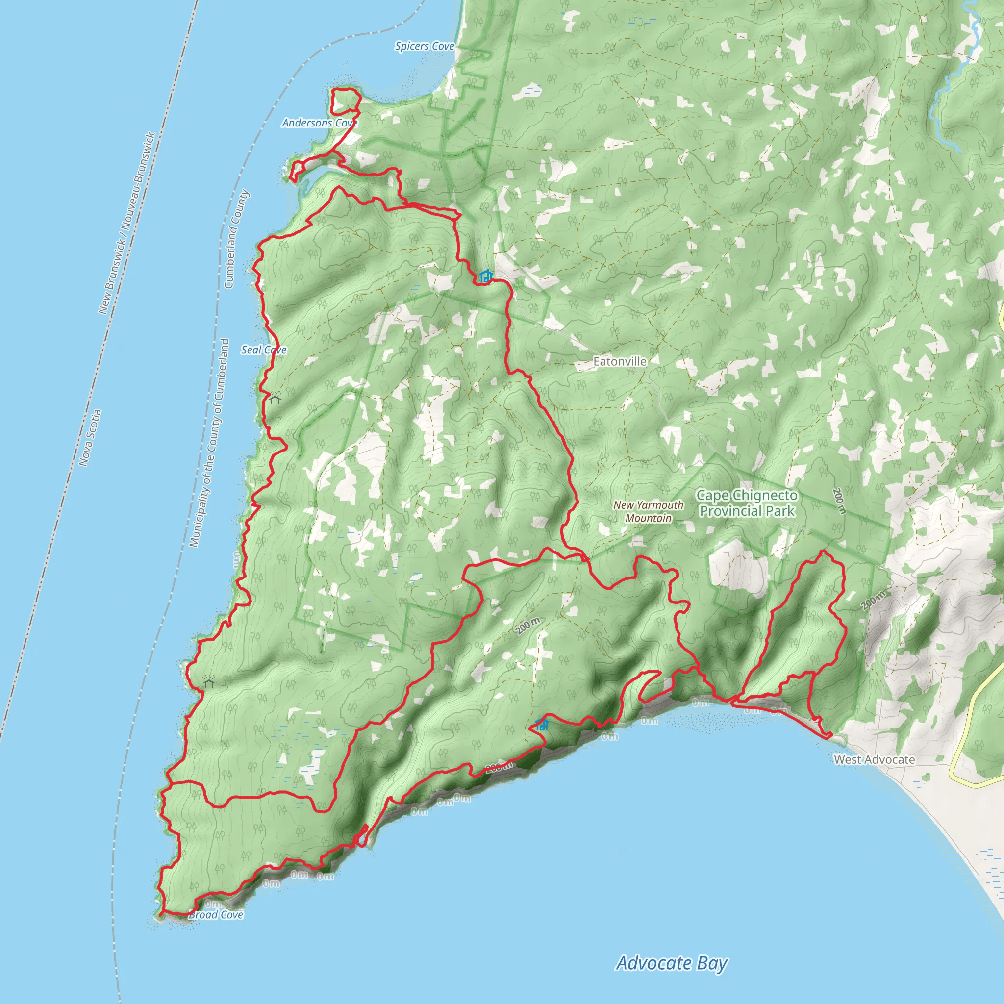 Cape Chignecto Coastal Loop mobile static map