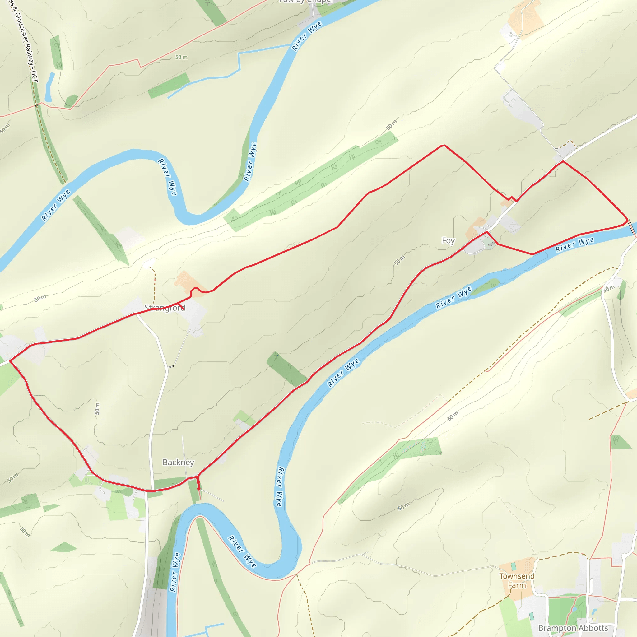 Backney Bridge Picnic Site and Foy mobile static map