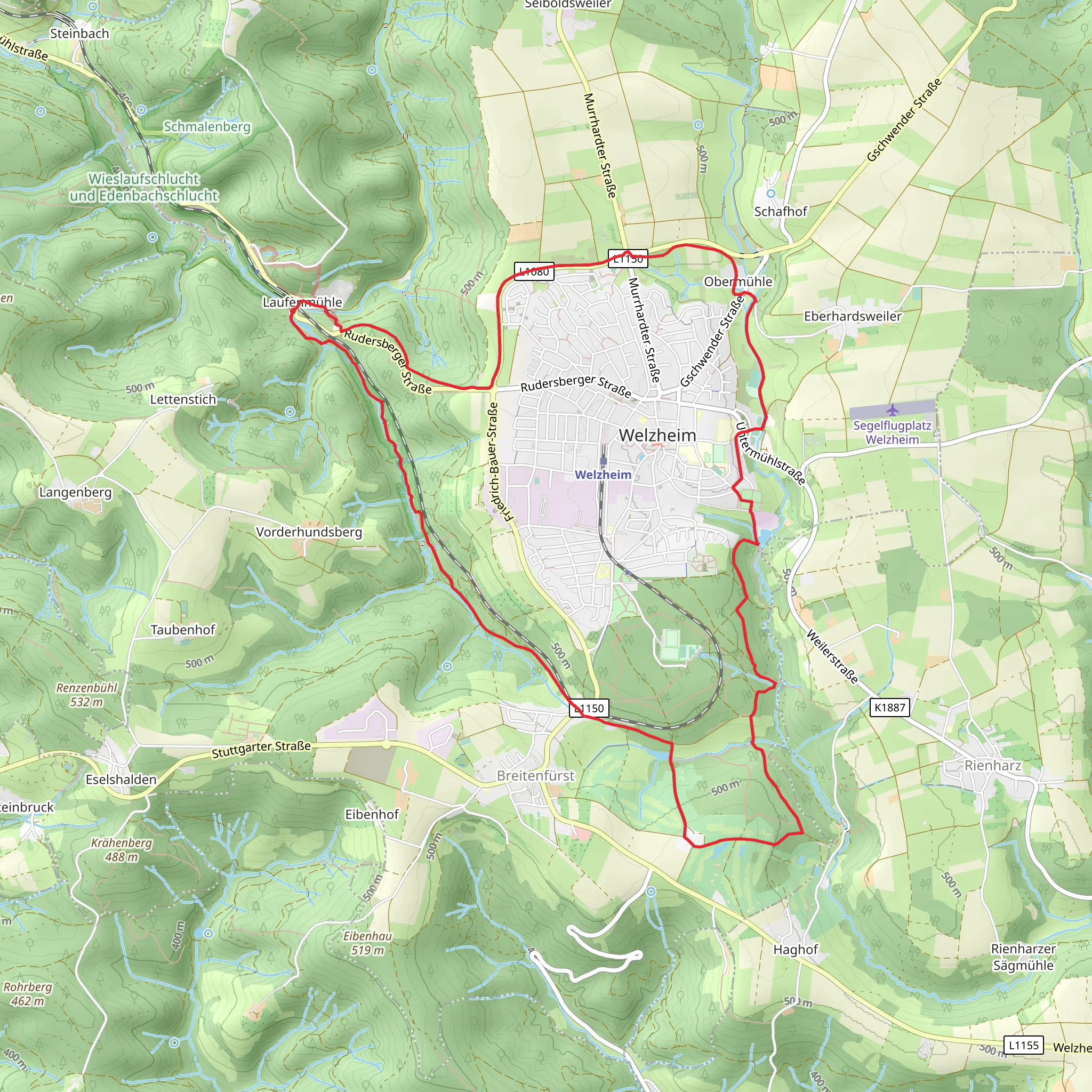 Muehlenwanderweg and Zum Aichstrutsee Loop mobile static map