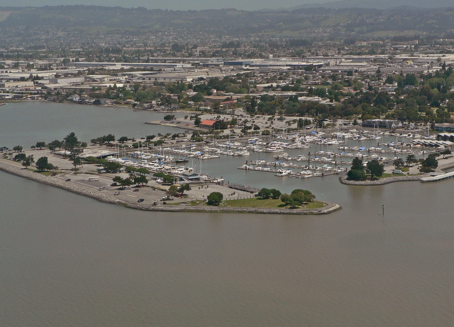 An image depicting the trail San Leandro Bay and its surrounding area.