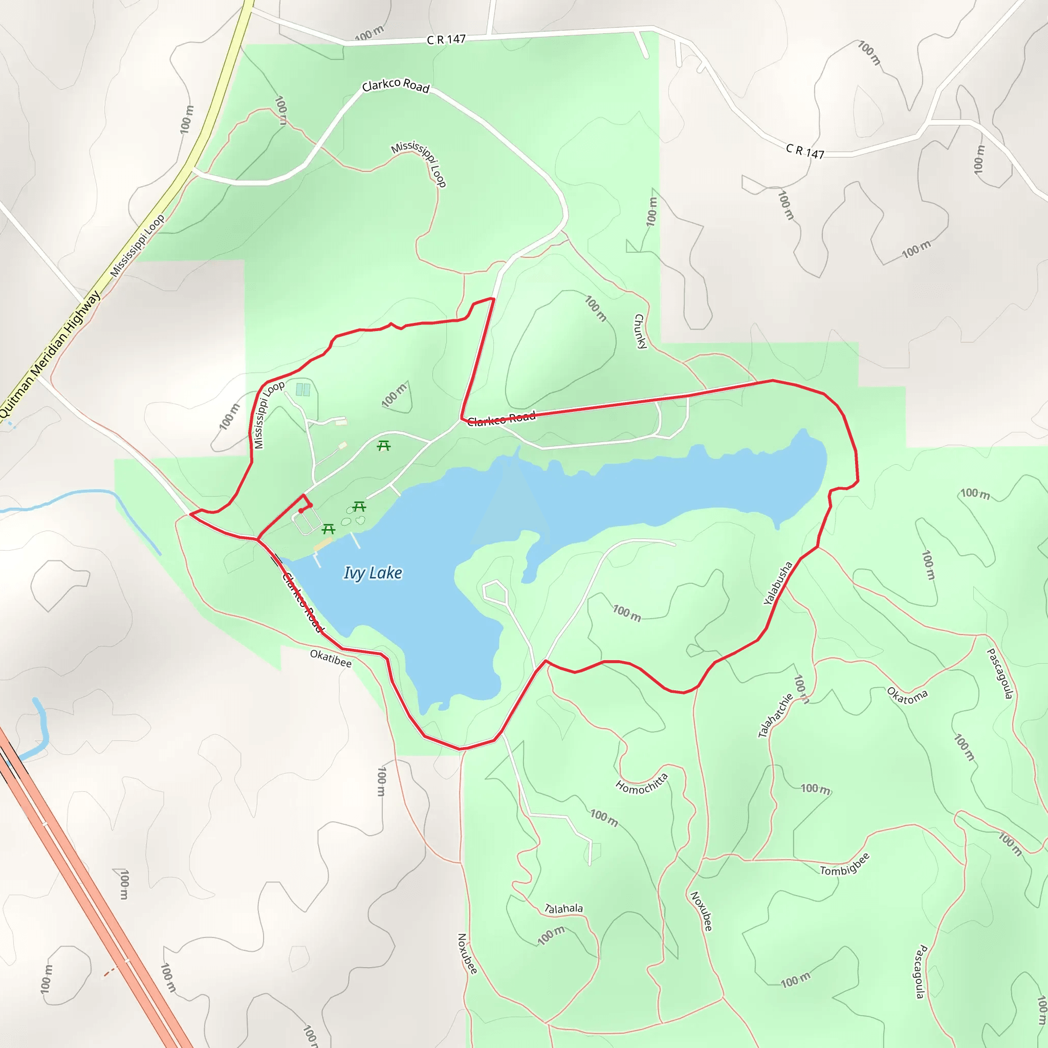 Ivy Lake Loop mobile static map
