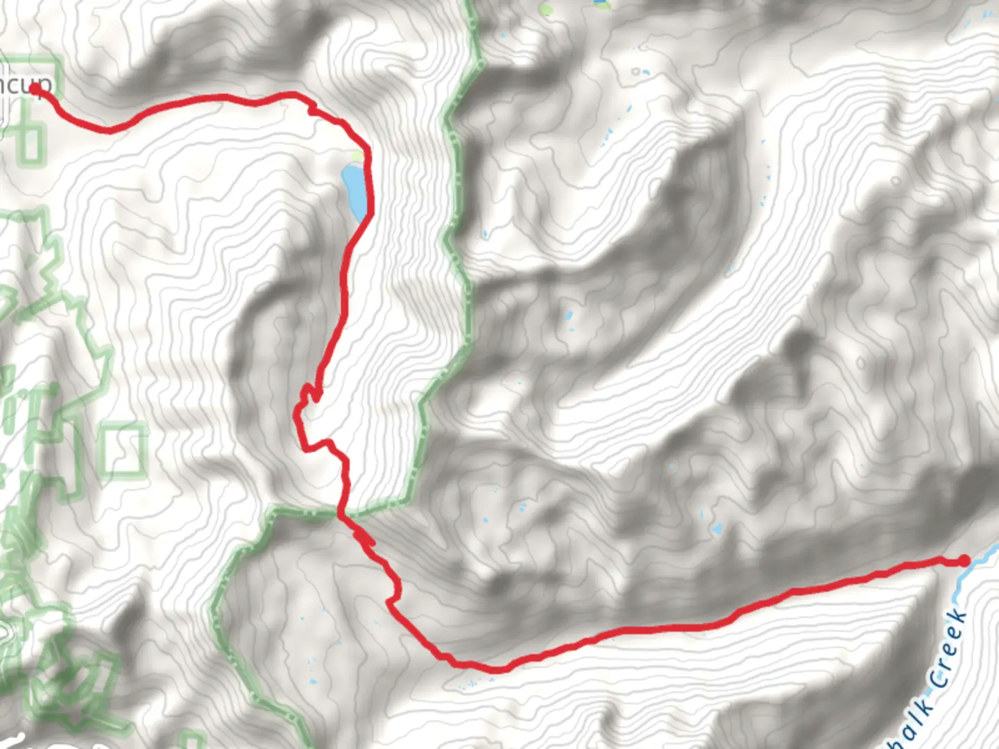 An image depicting the trail Mirror Lake via CDT and its surrounding area.