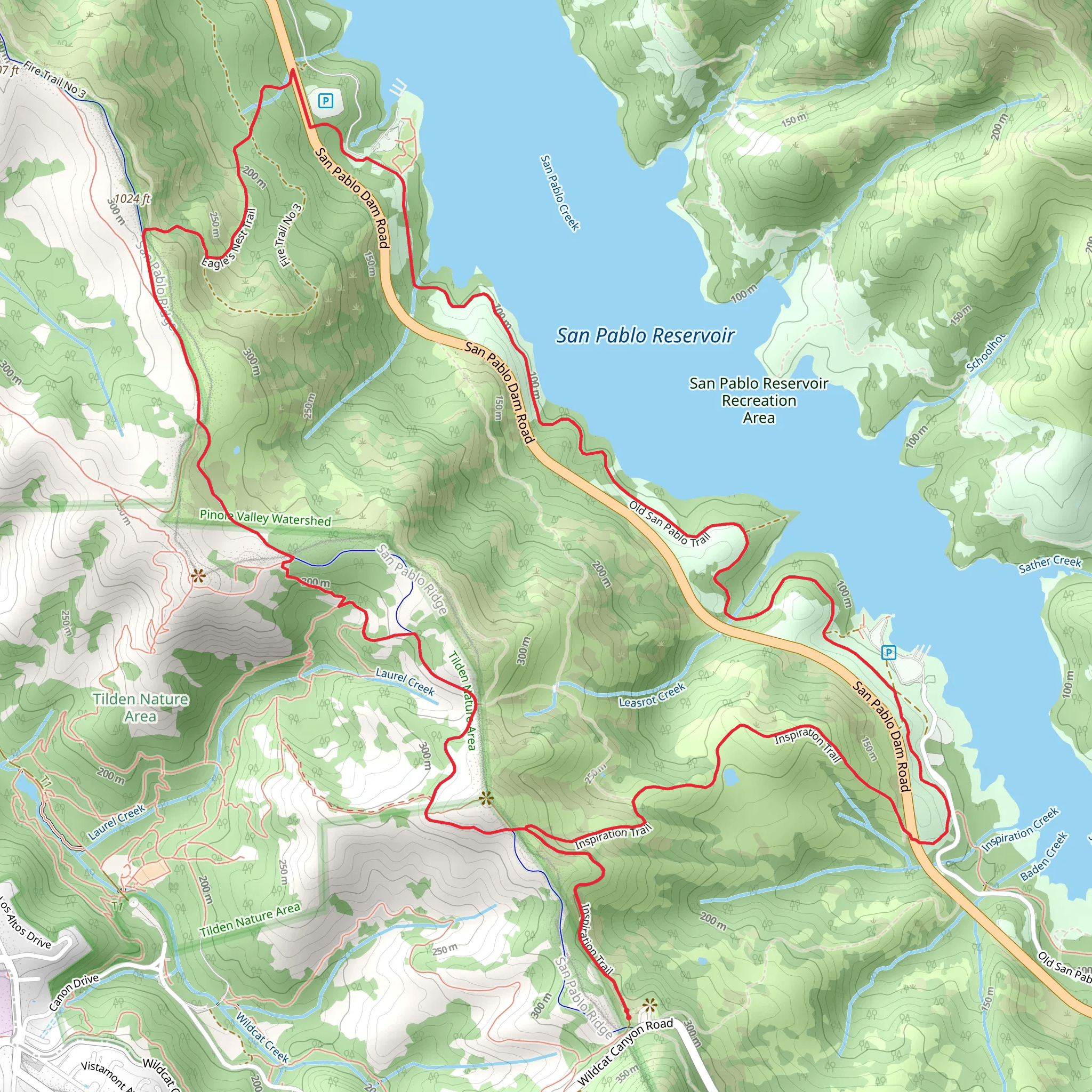 Inspiration, Old San Pablo and Nimitz Way Loop Trail mobile static map