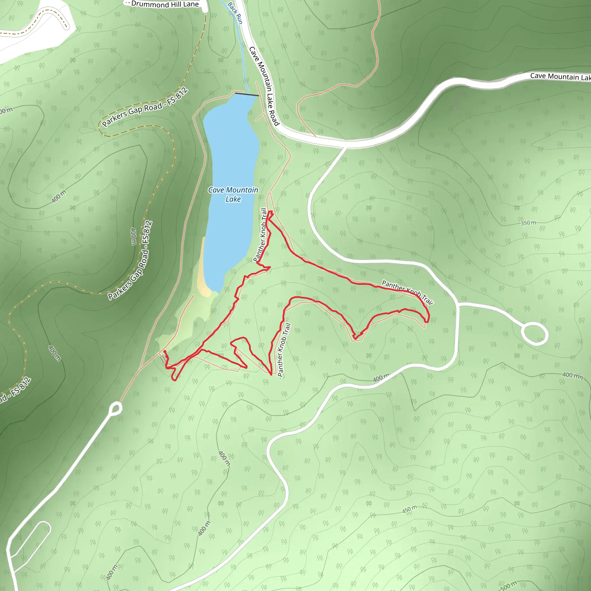 Panther Knob Trail mobile static map