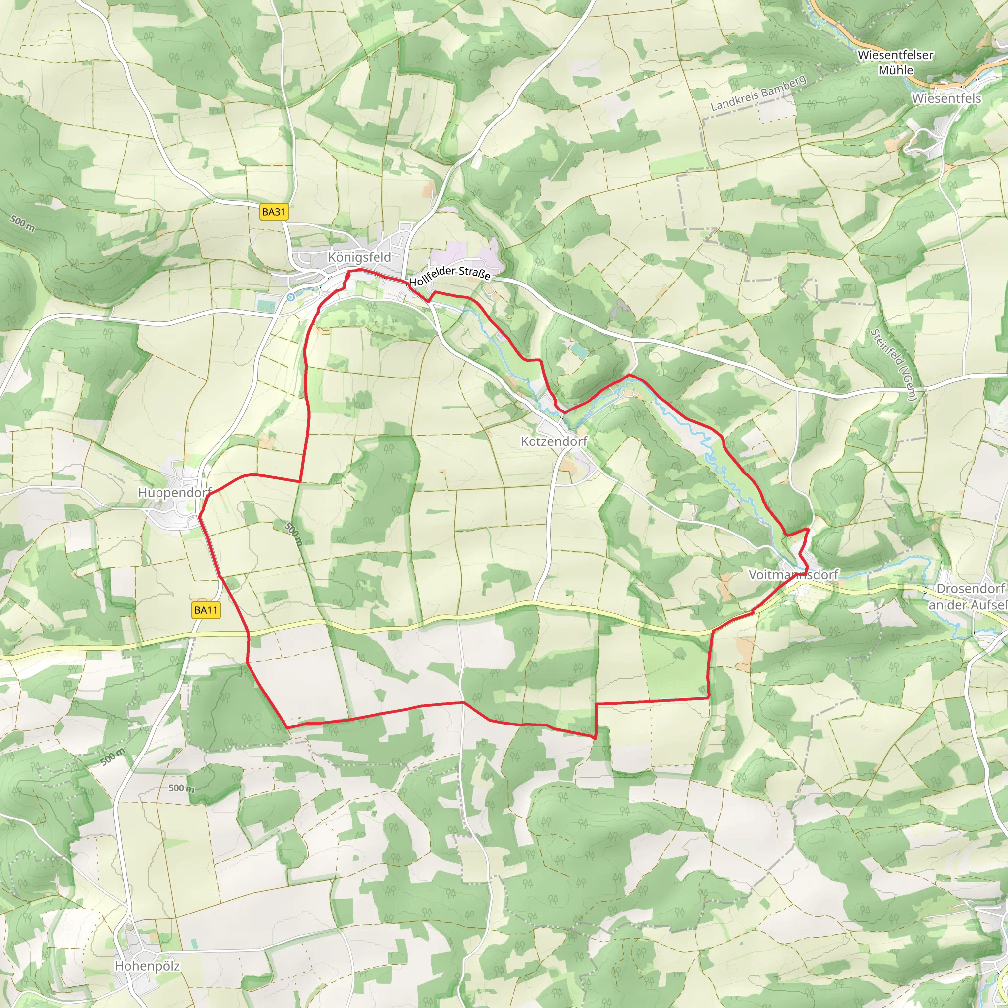 Koenigsfeld Kappellenweg and Schesslitz Doos mobile static map