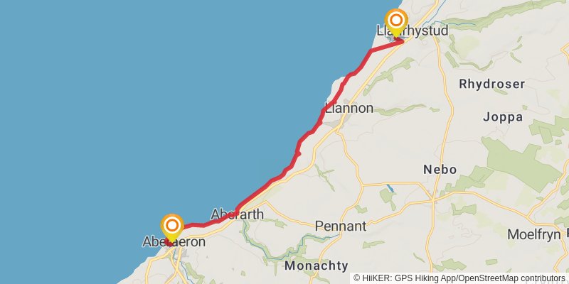 Ceredigion Coast Path stage 4 Map