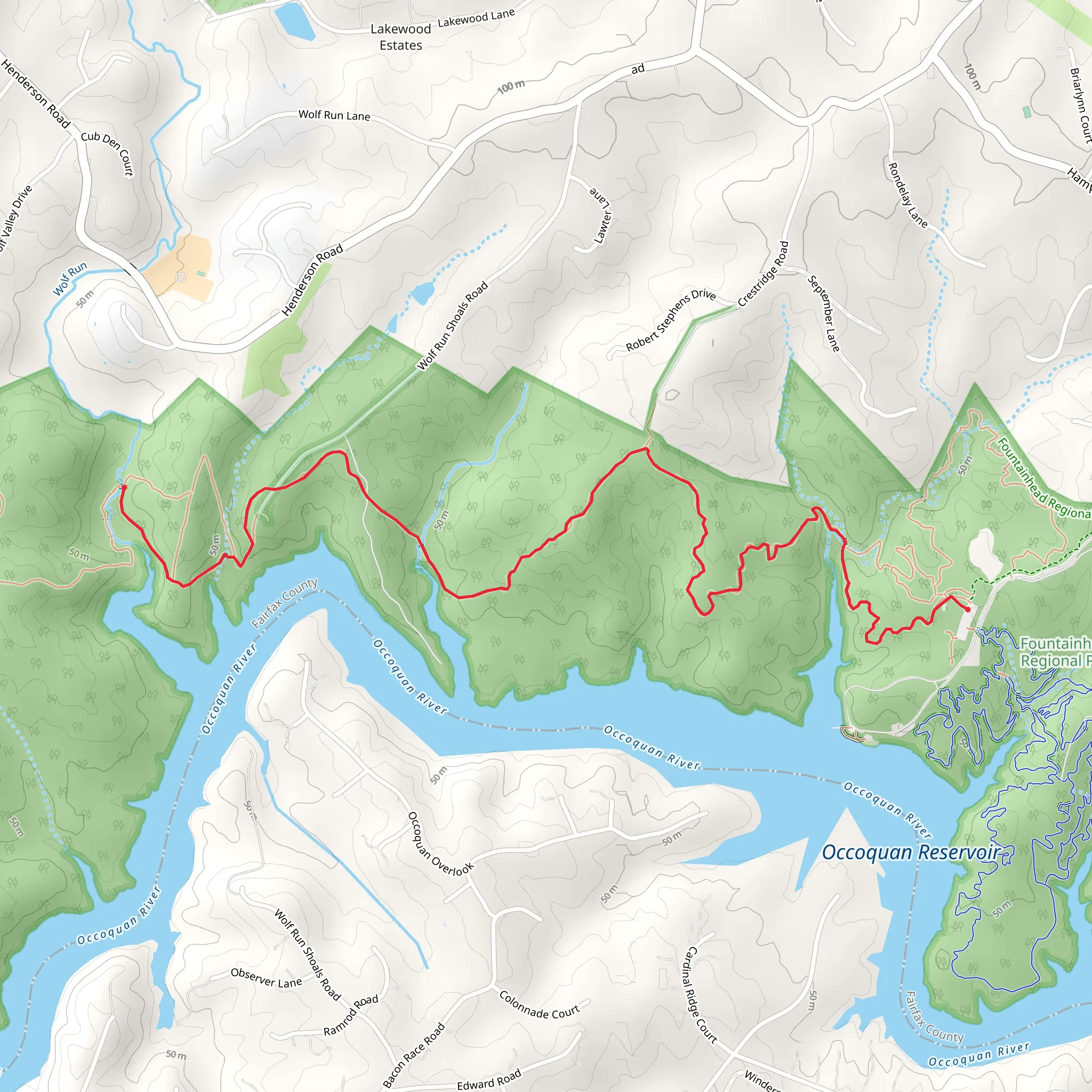 Wolf Run via Bull Run-Occoquan Trail mobile static map