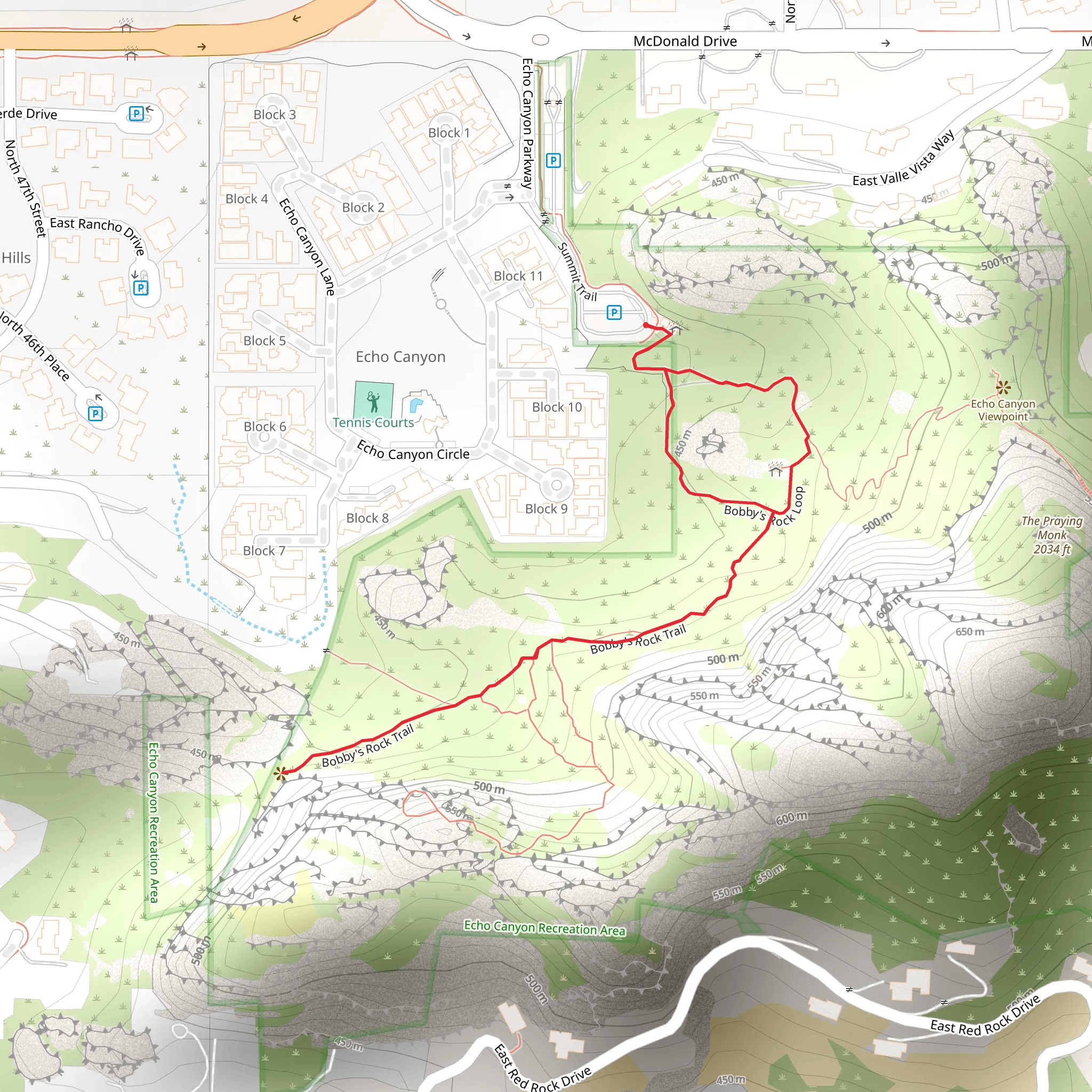 Bobby's Rock and Summit Trail mobile static map