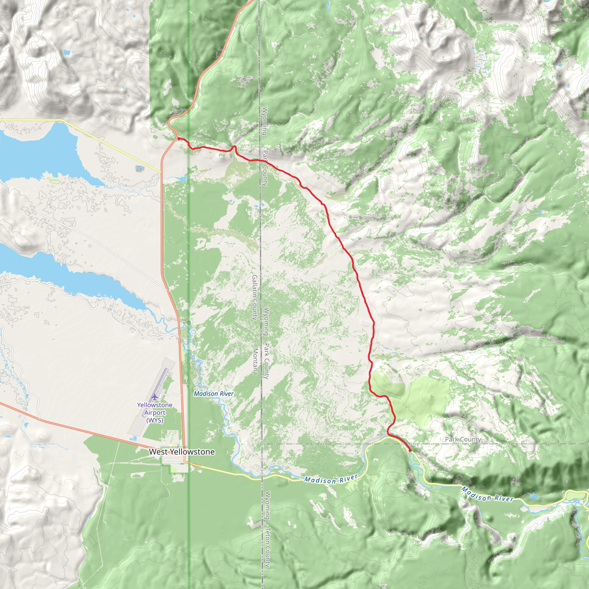 Gneiss Creek Trail mobile static map