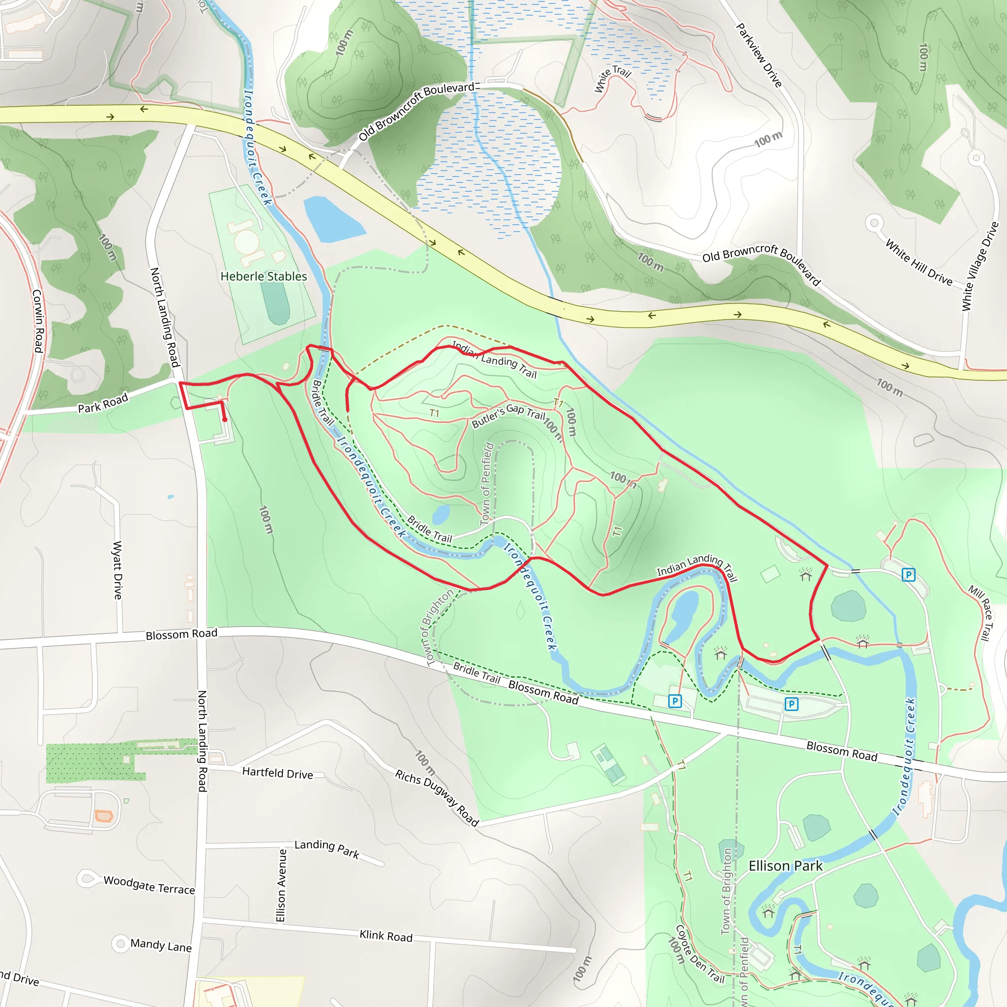 Indian Landing Trail mobile static map