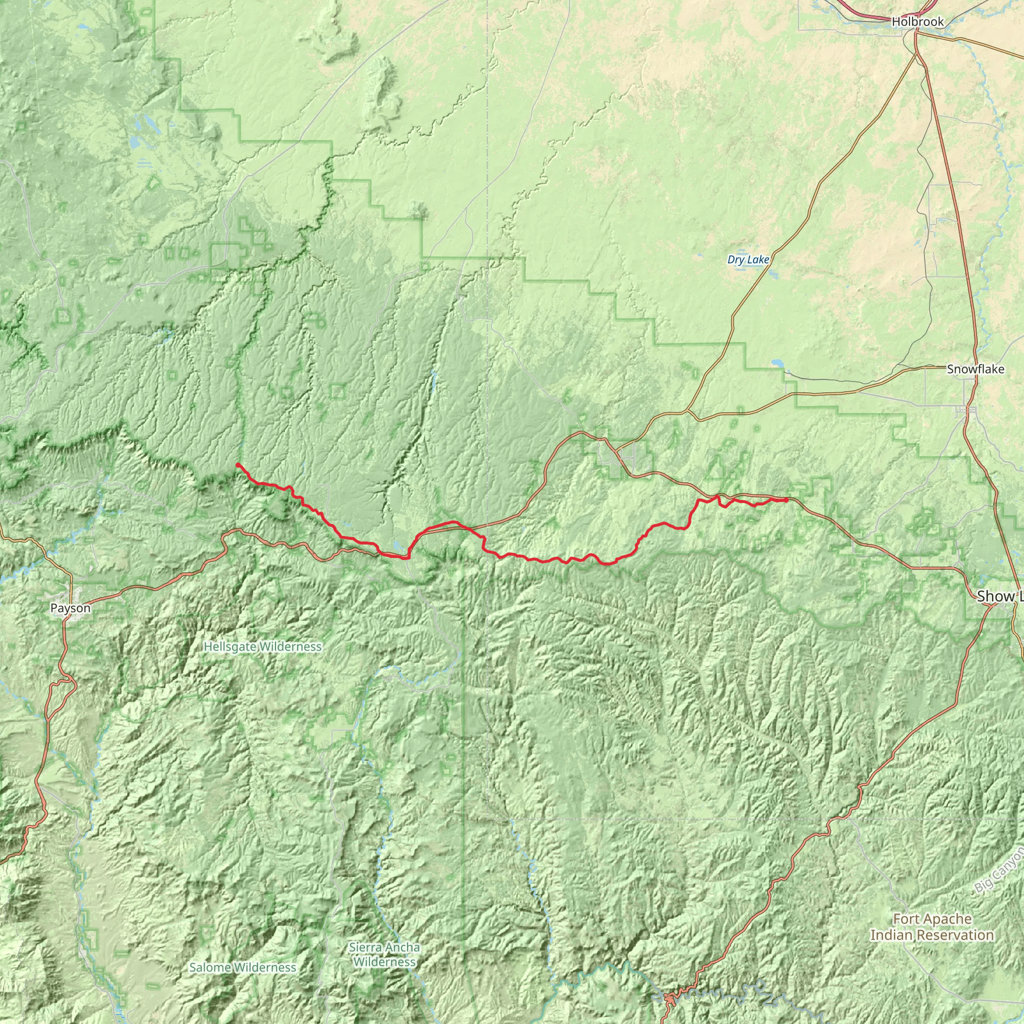 General Crook Trail mobile static map