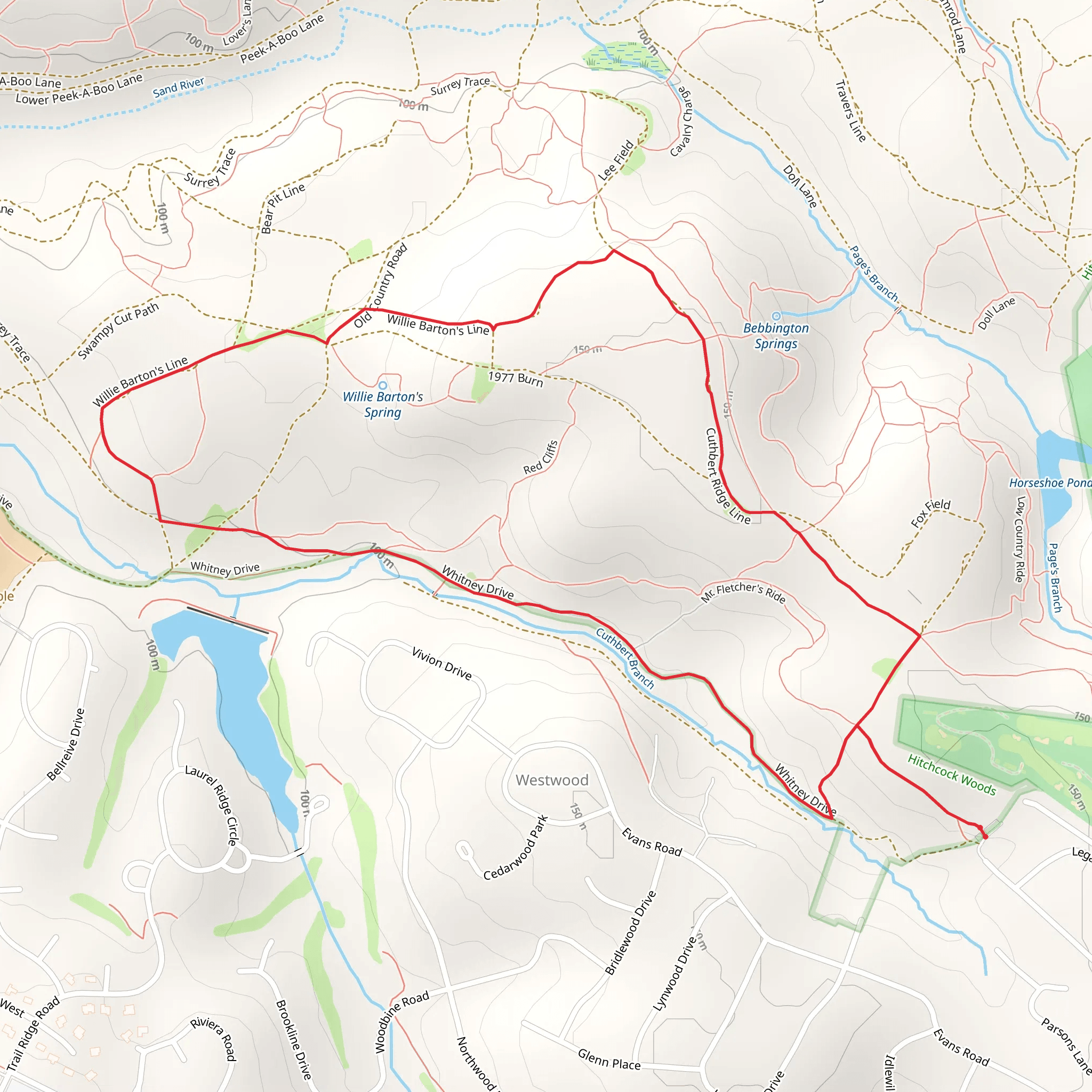Whitney Drive and Cuthbert Ridge Line Loop mobile static map