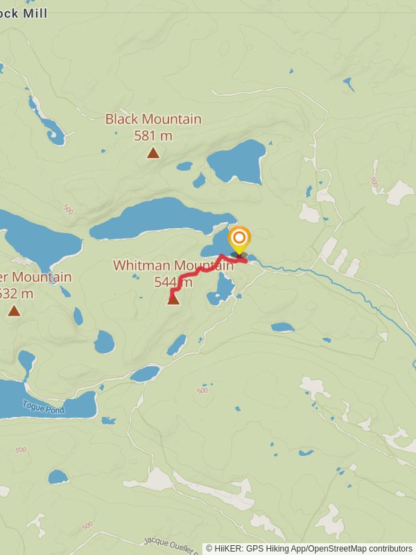 Whitman Mountain from Pushineer Pond