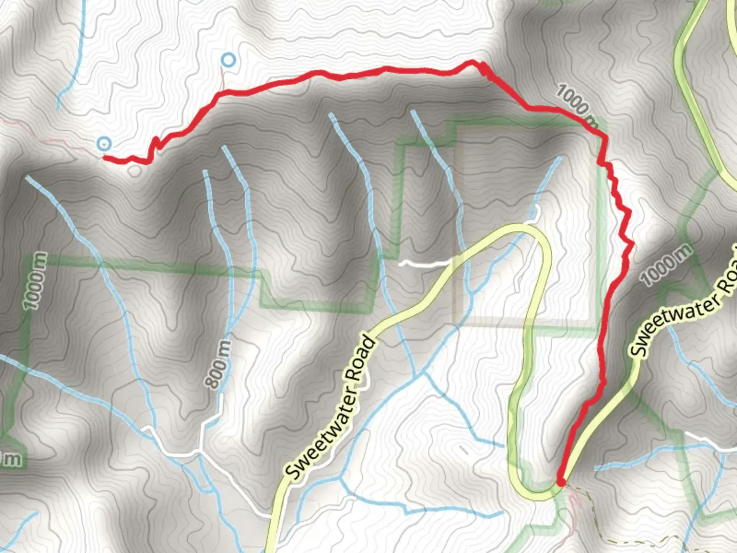 An image depicting the trail Brown Fork Gap via Appalachian Trail and its surrounding area.