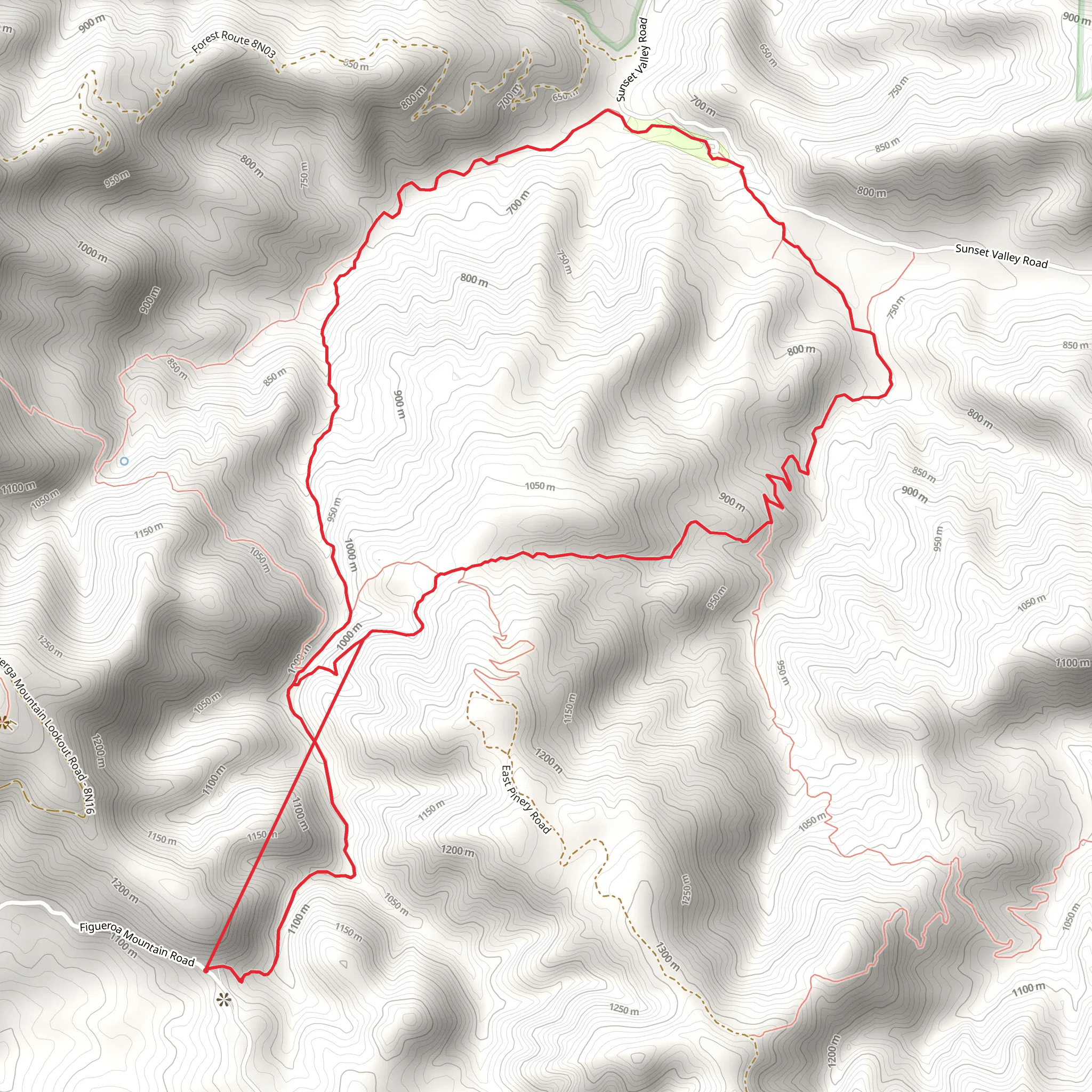 Davey Brown Trail and Munch Canyon Trail Loop mobile static map