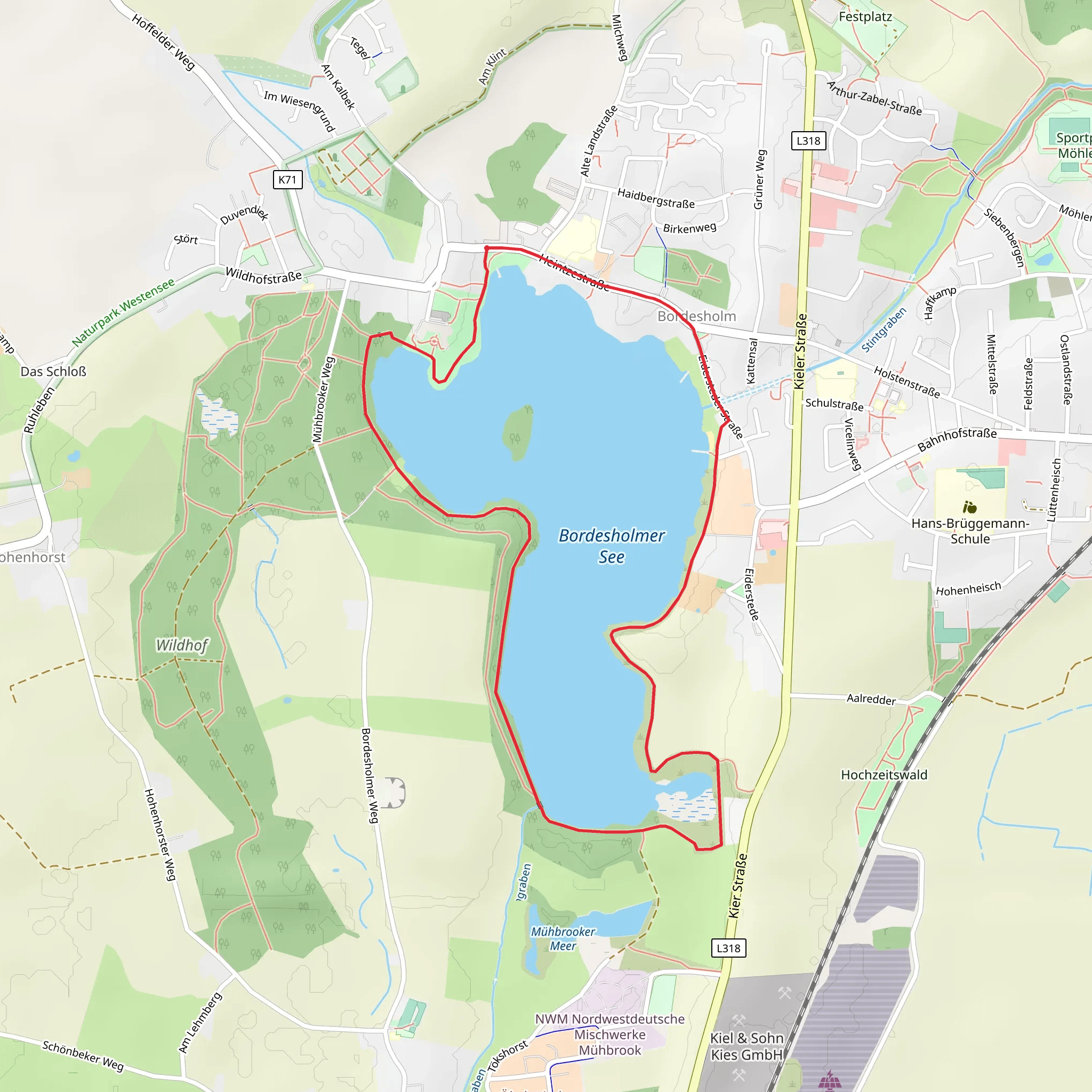 Bordesholmer See Loop mobile static map