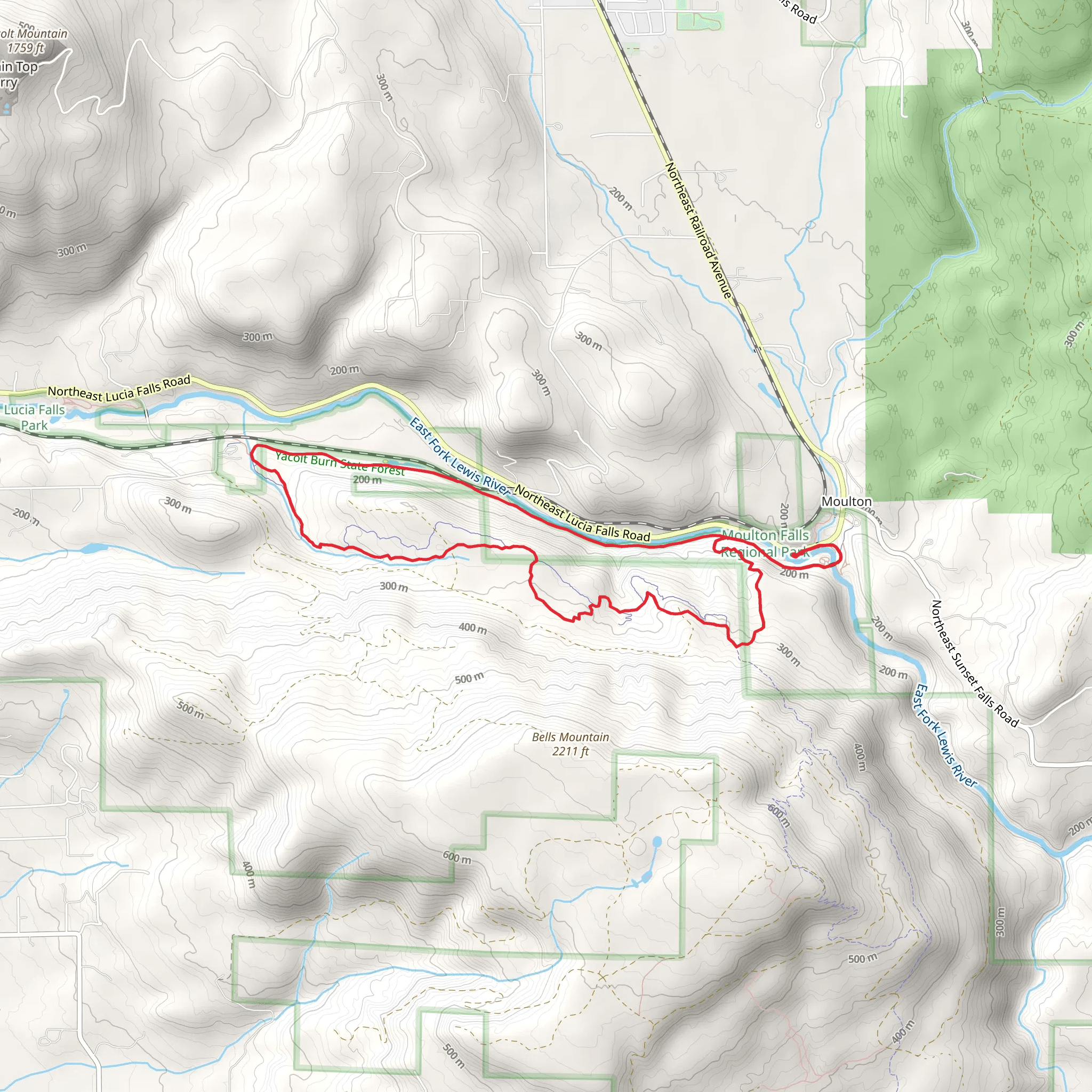 East Fork of the Lewis River and Bells Mountain Loop TrailLoop mobile static map