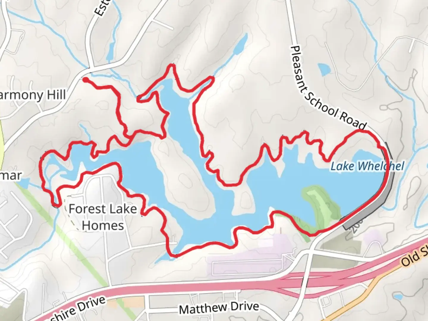 An image depicting the trail Lake Whelchel Loop Trail and its surrounding area.