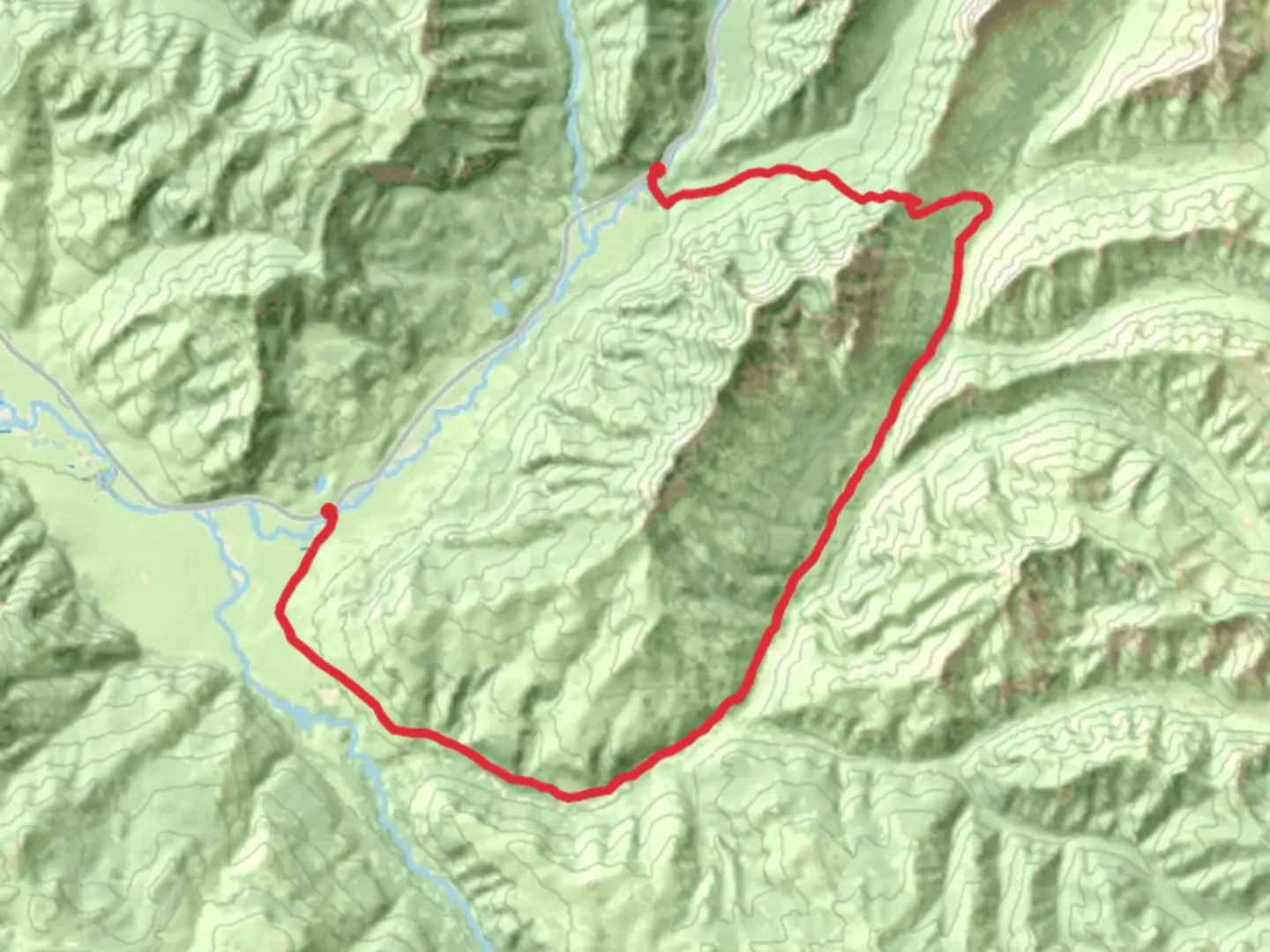 An image depicting the trail Thunderer Cutoff, Cache Creek and Specimen Ridge Horseshoe Trail and its surrounding area.