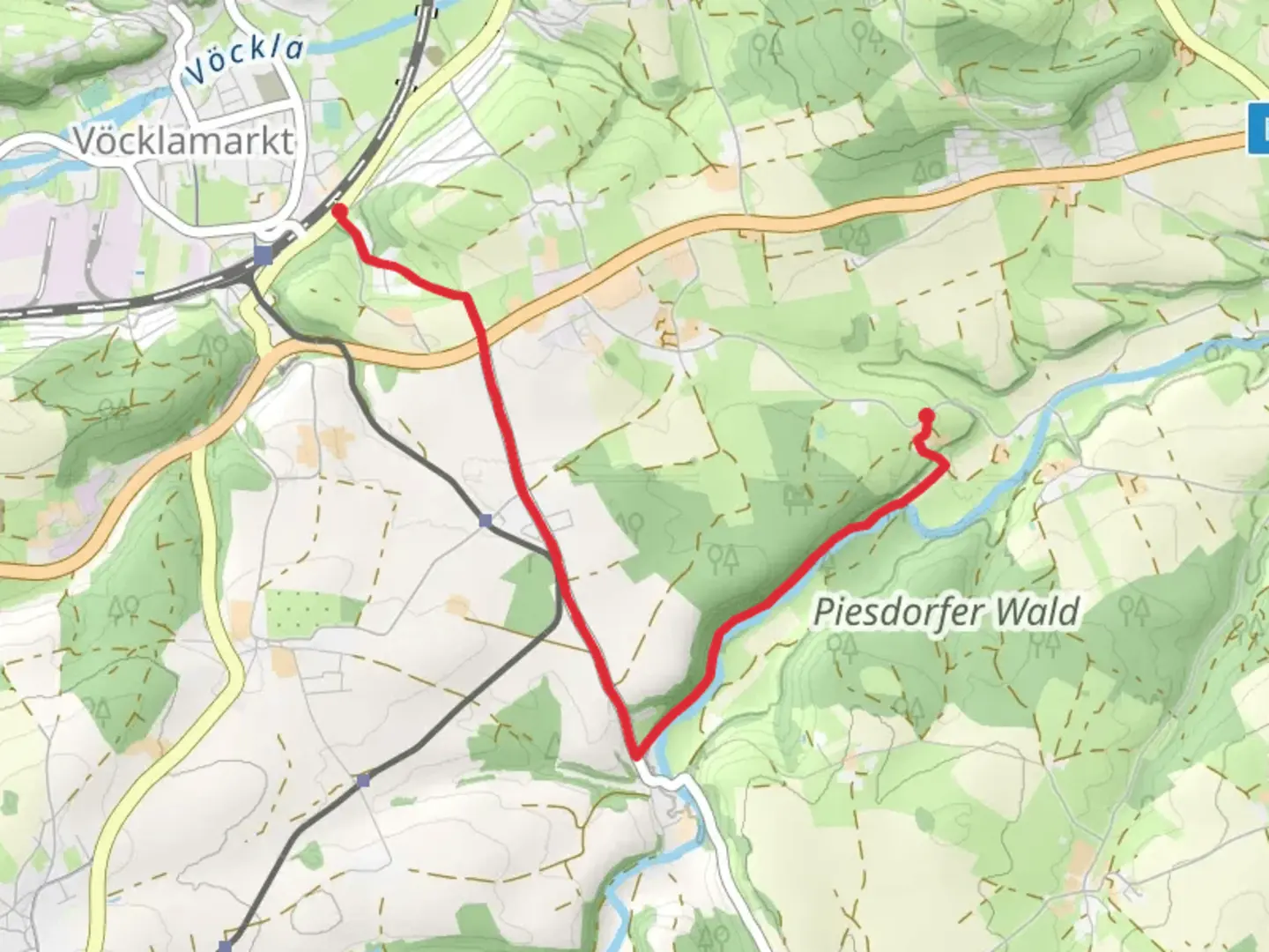 An image depicting the trail 1b - Dürre Ager Valley Loop and its surrounding area.