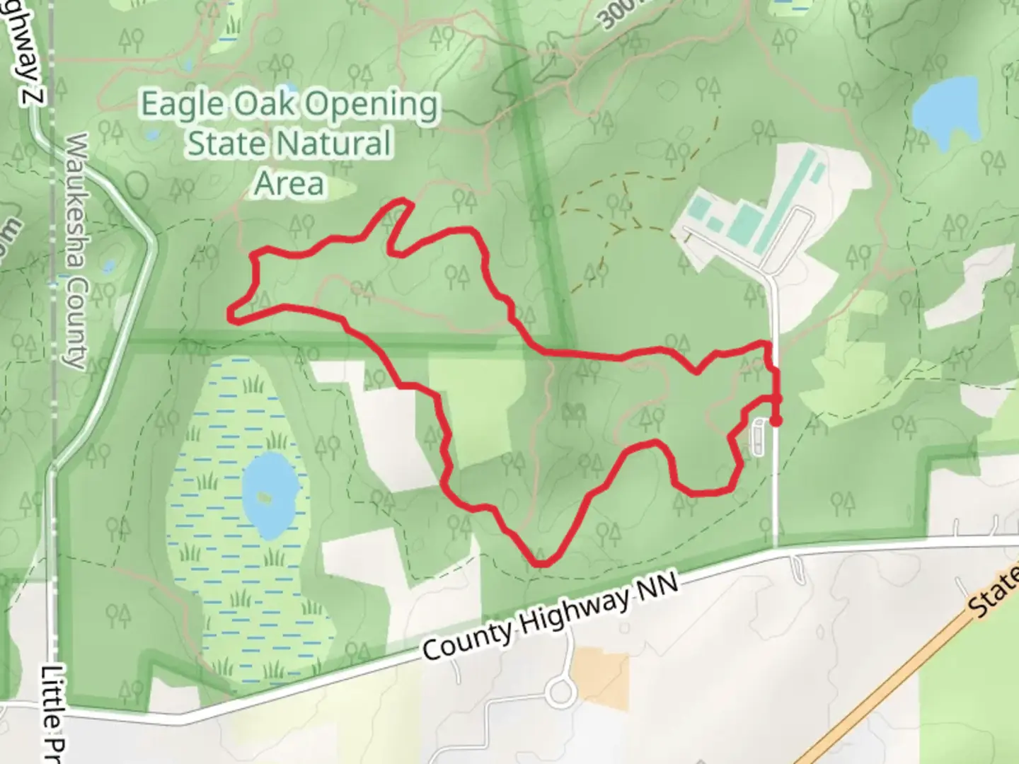 An image depicting the trail Blue Loop and its surrounding area.