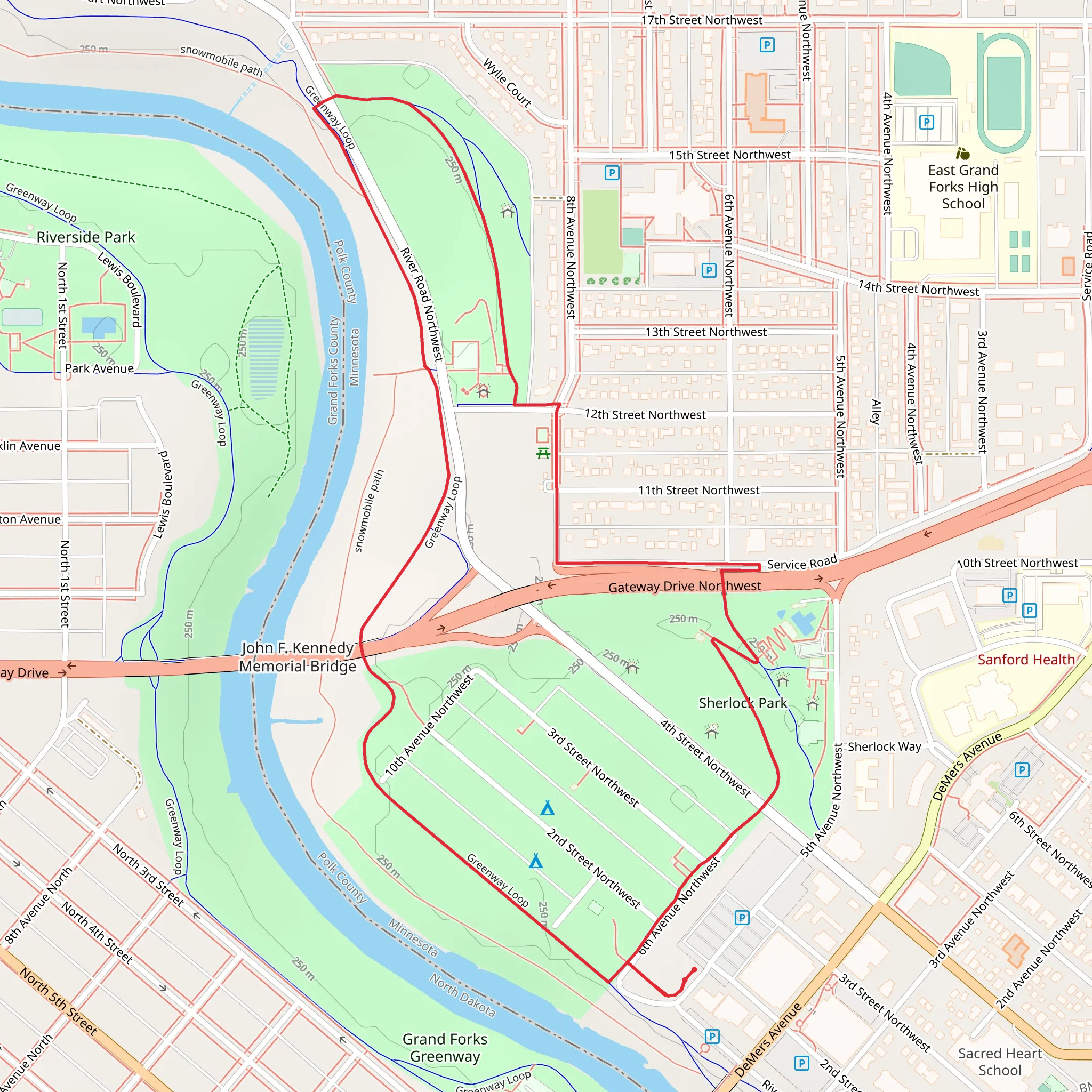 River Heights Park via Greenway Path mobile static map