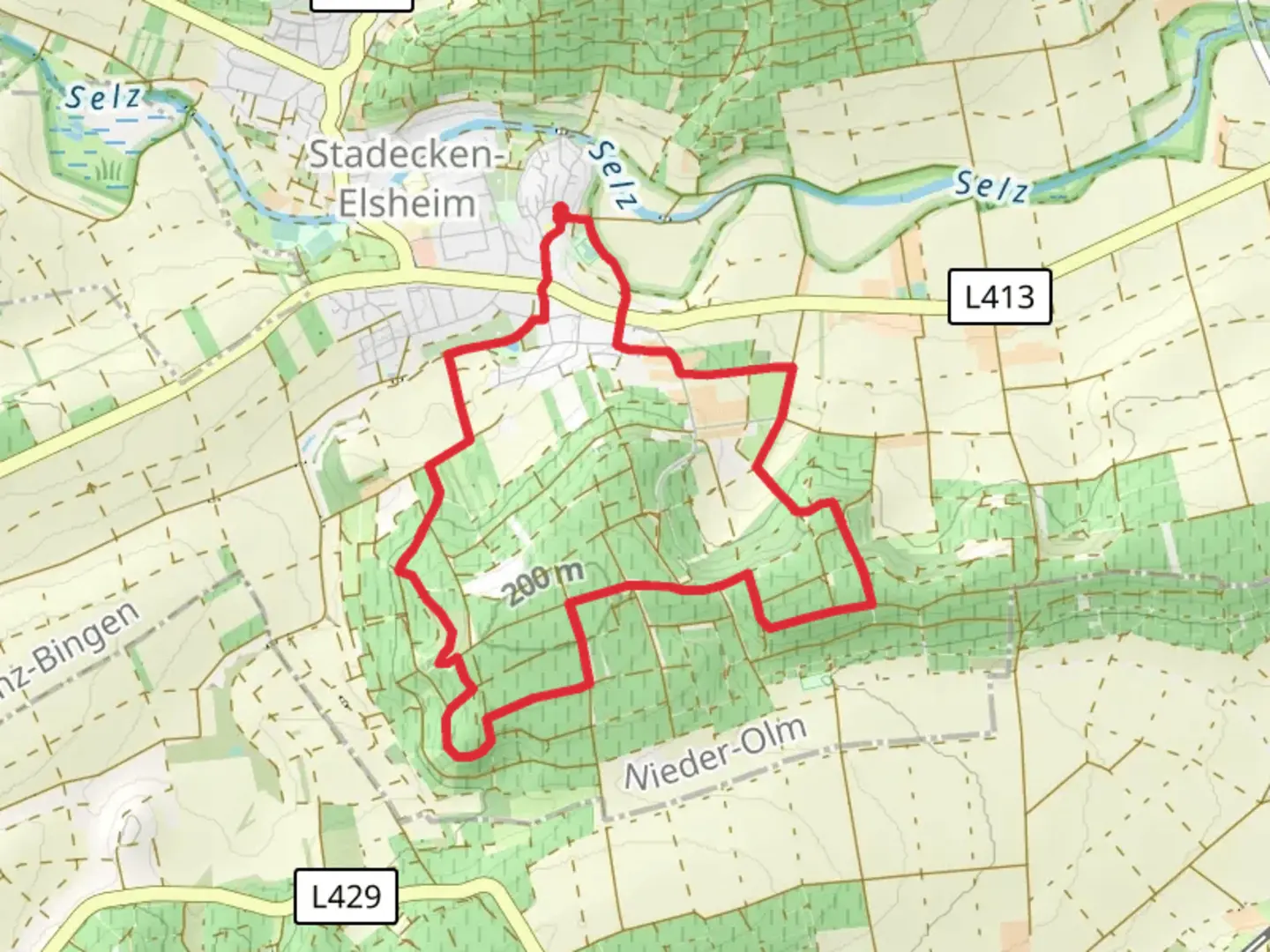 An image depicting the trail Hiwweltour Stadecker Warte and its surrounding area.