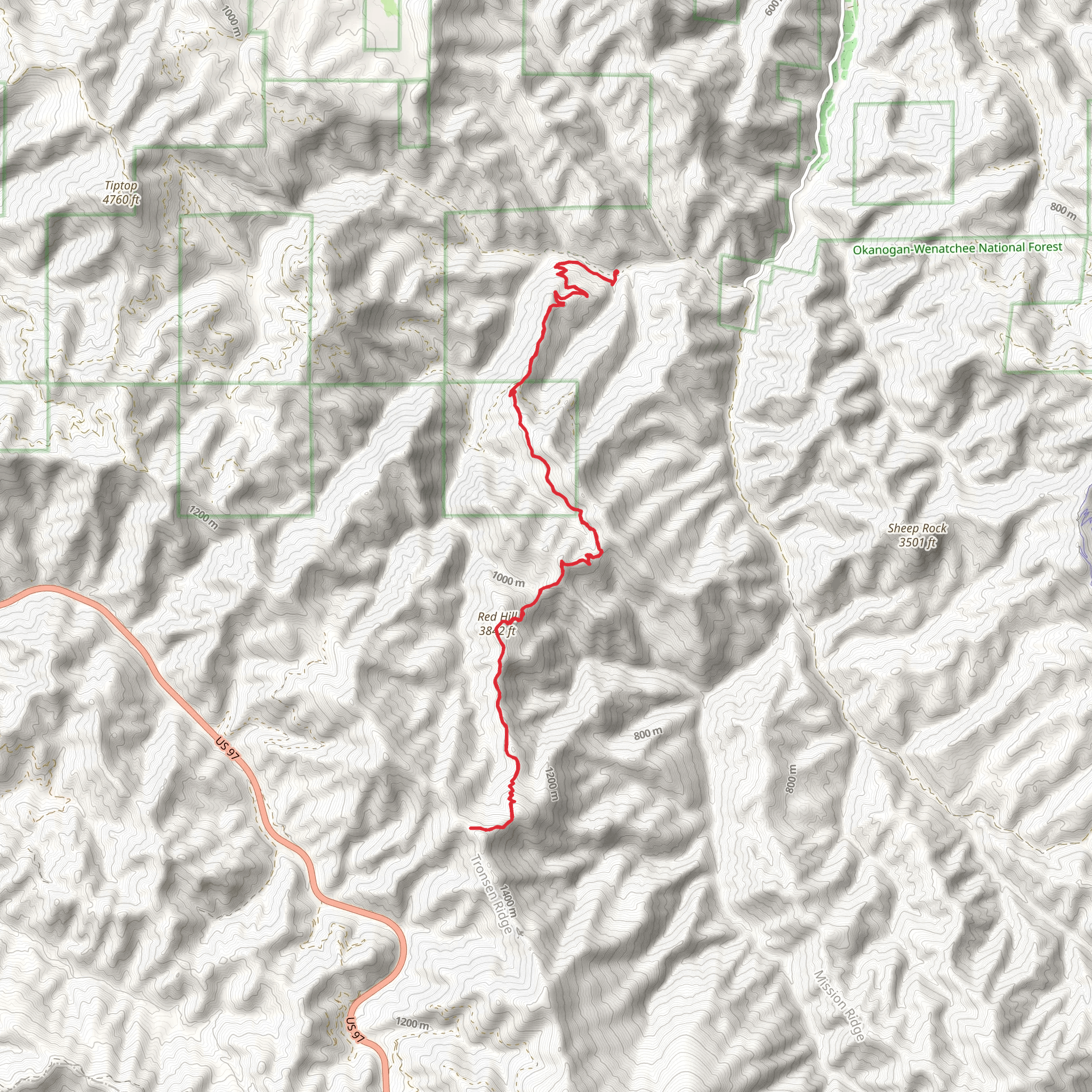 Red Hill 1223 Trail mobile static map