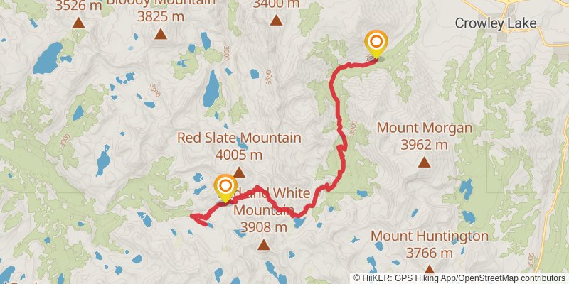 Tully Lake via McGee Pass Trail stage 3 Map