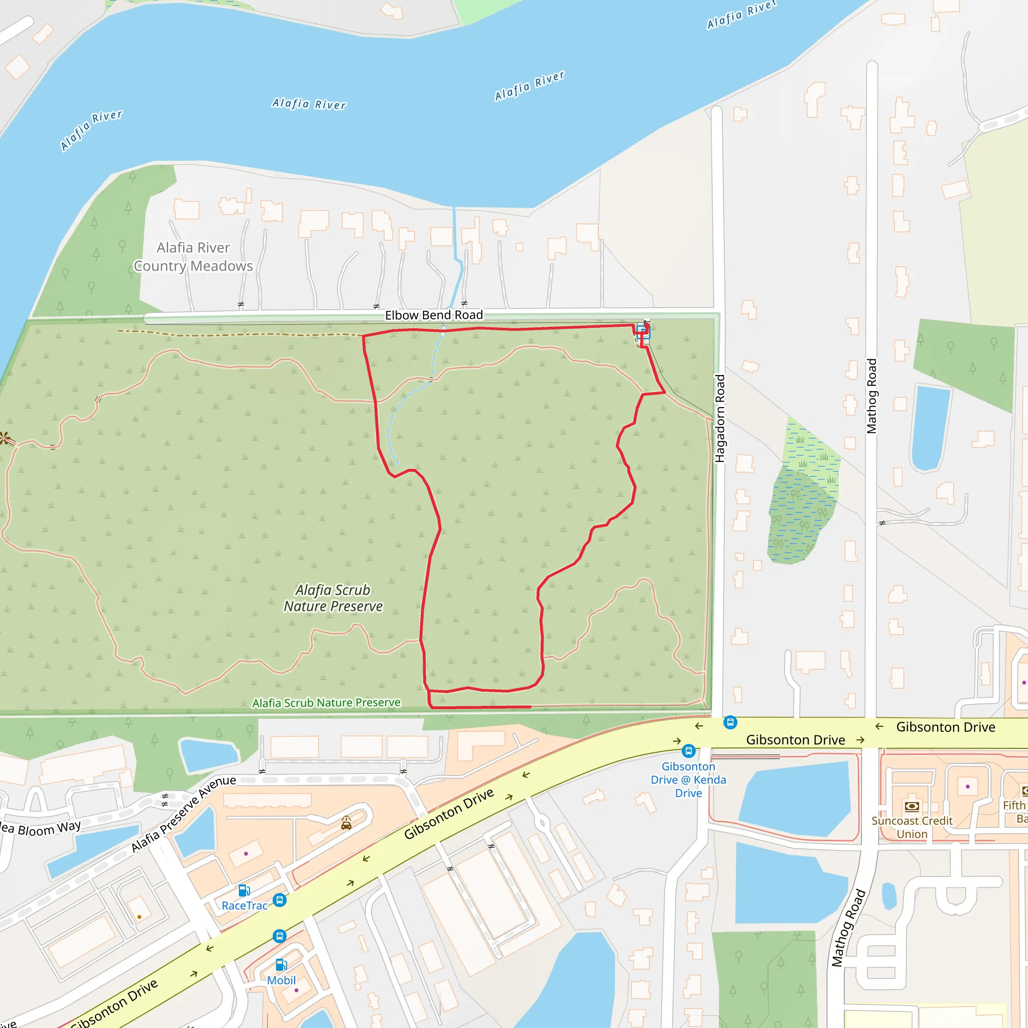 Alafia Scrub Nature Preserve Loop mobile static map