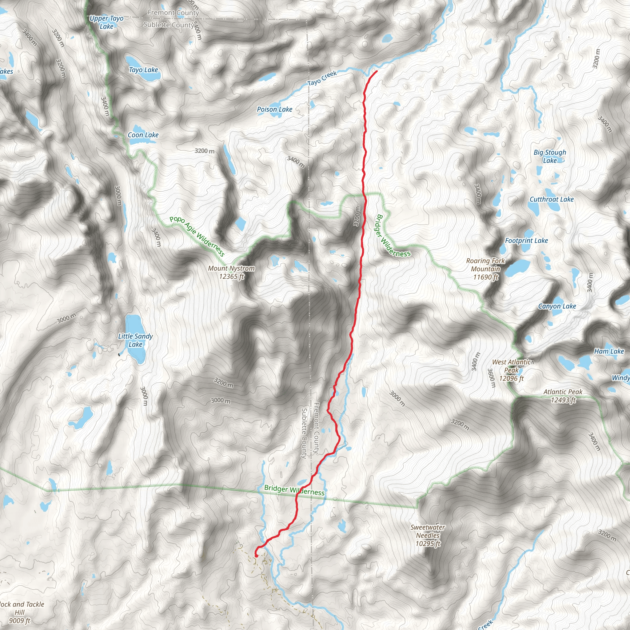 Sweetwater River and Middle Fork Trail mobile static map