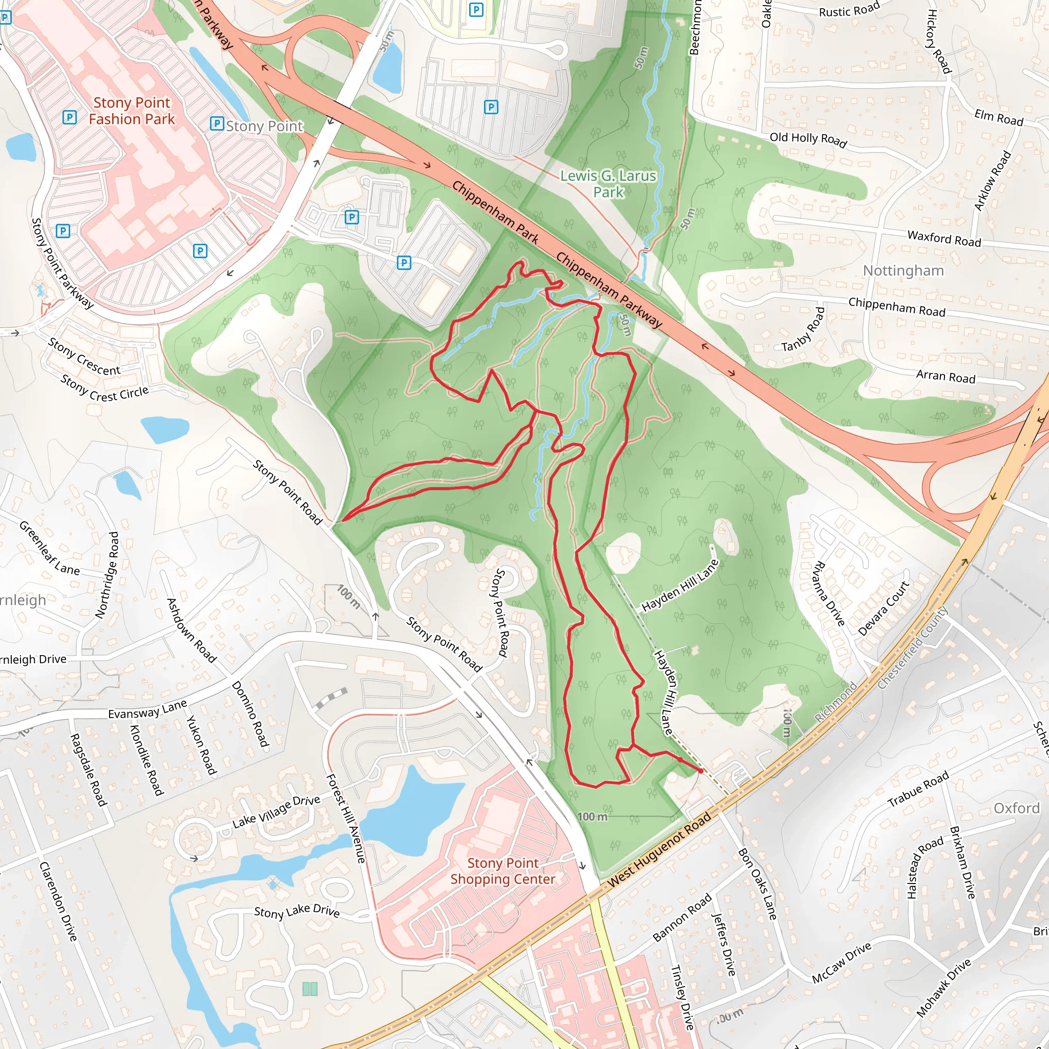 Stony Point Road Loop mobile static map